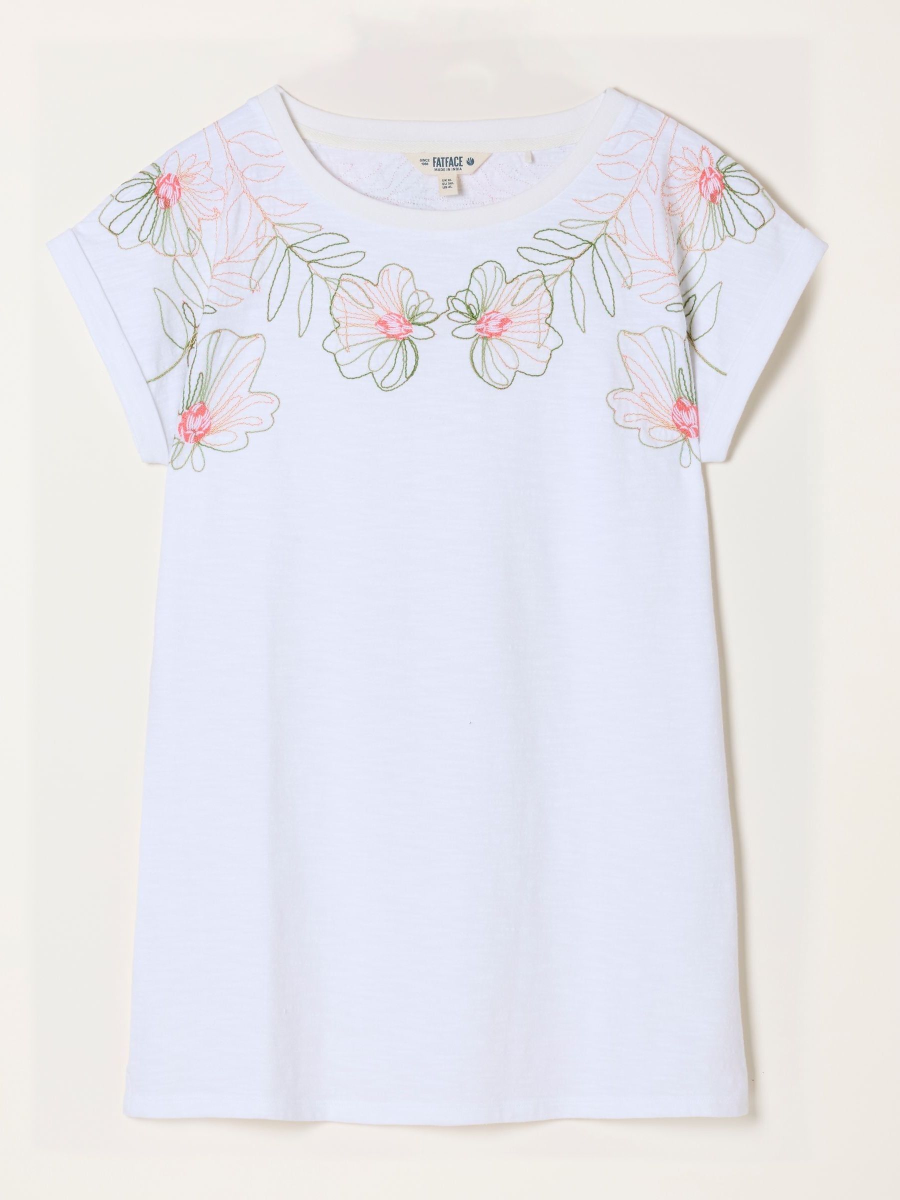 Ivy White Embroidered Placement Floral T-Shirt - Image 5 of 5 Ivy White Embroidered Placement Floral T-Shirt - Image 5 of 5