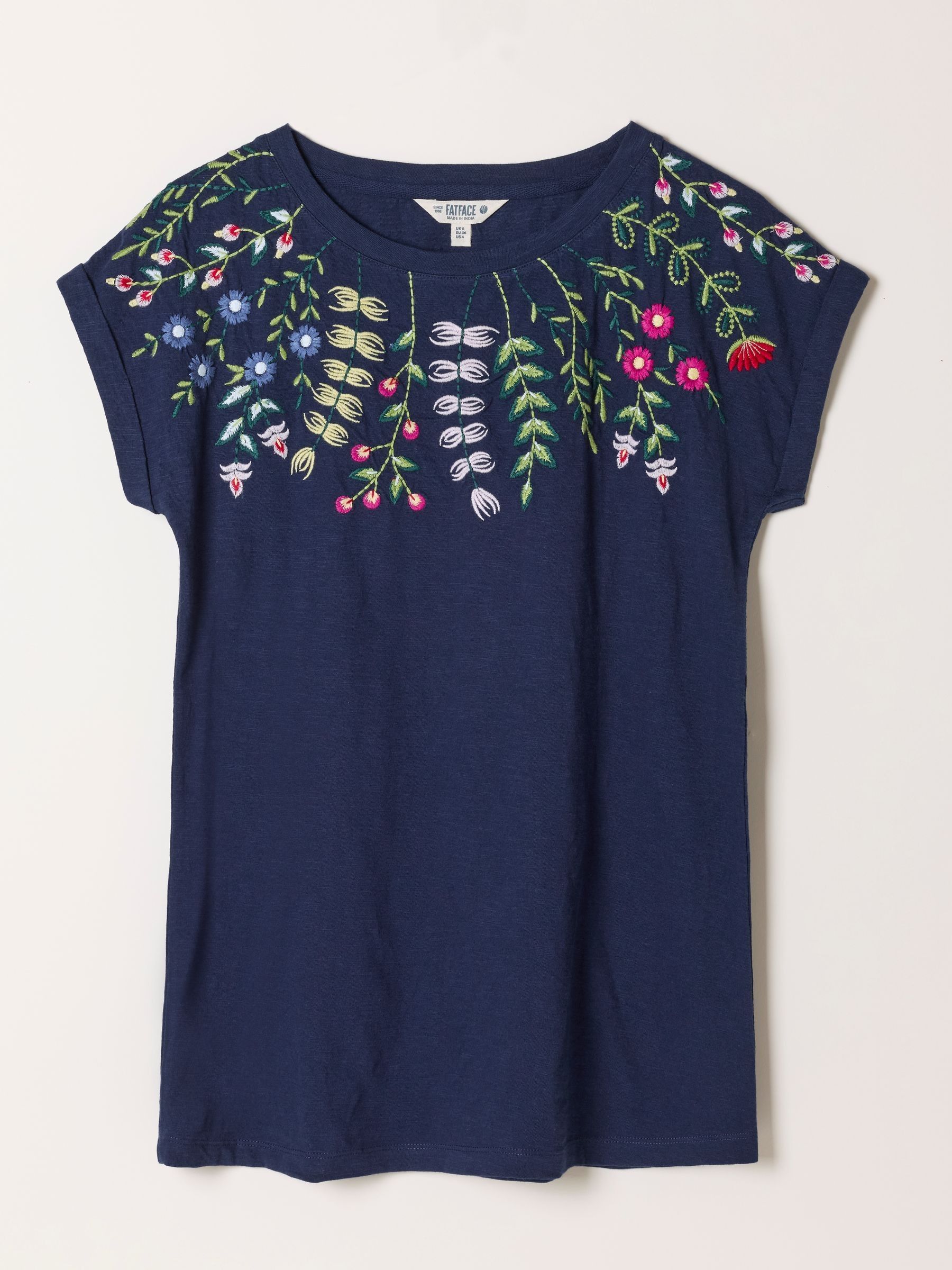 Ivy Navy Floral Embroidered T-Shirt - Image 1 of 1