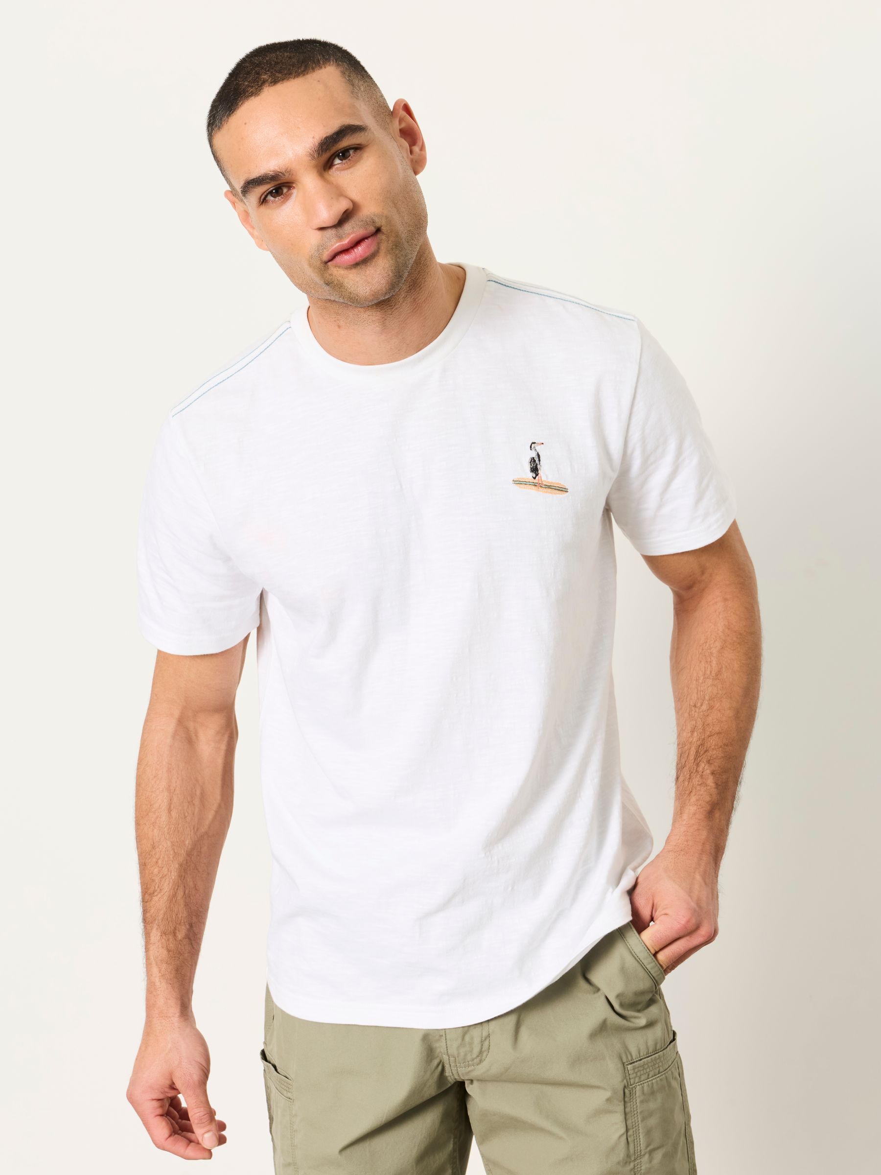 White Embroidered Bird Graphic Tshirt - Image 2 of 7