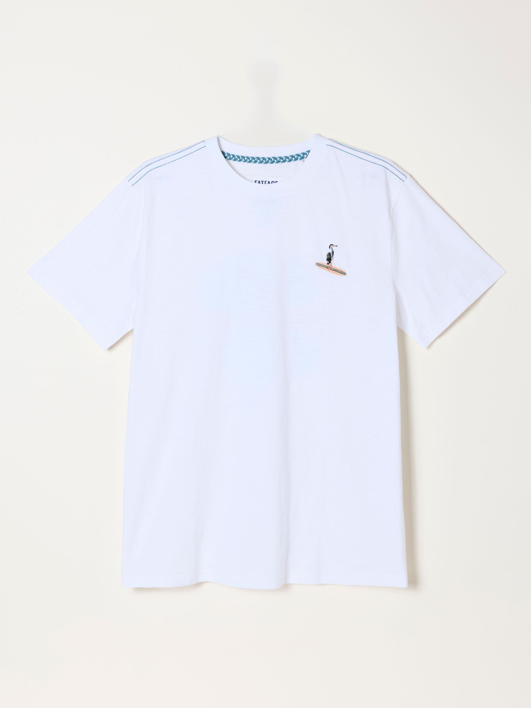 White Embroidered Bird Graphic Tshirt - Image 6 of 7