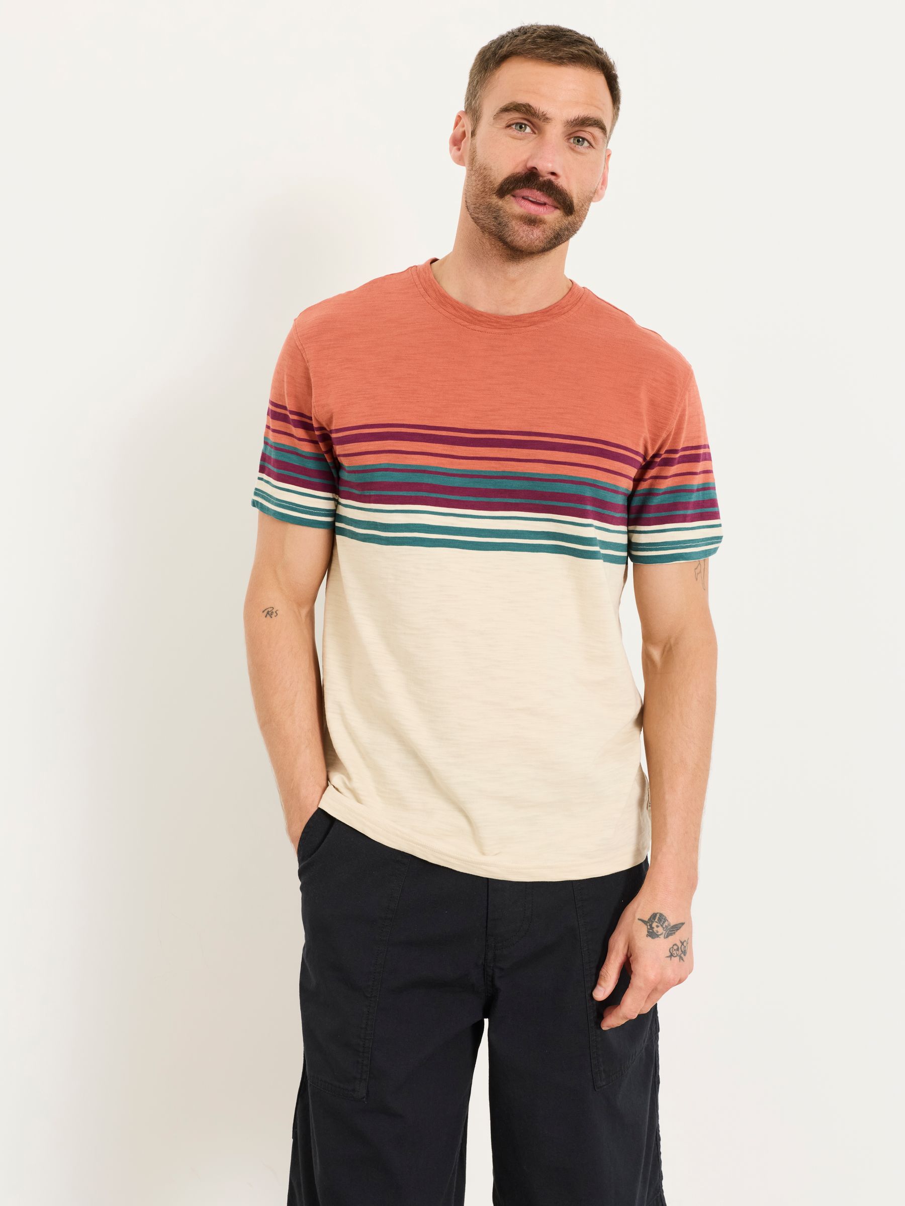 Terracotta Ripley Chest Stripe T-Shirt - Image 1 of 5