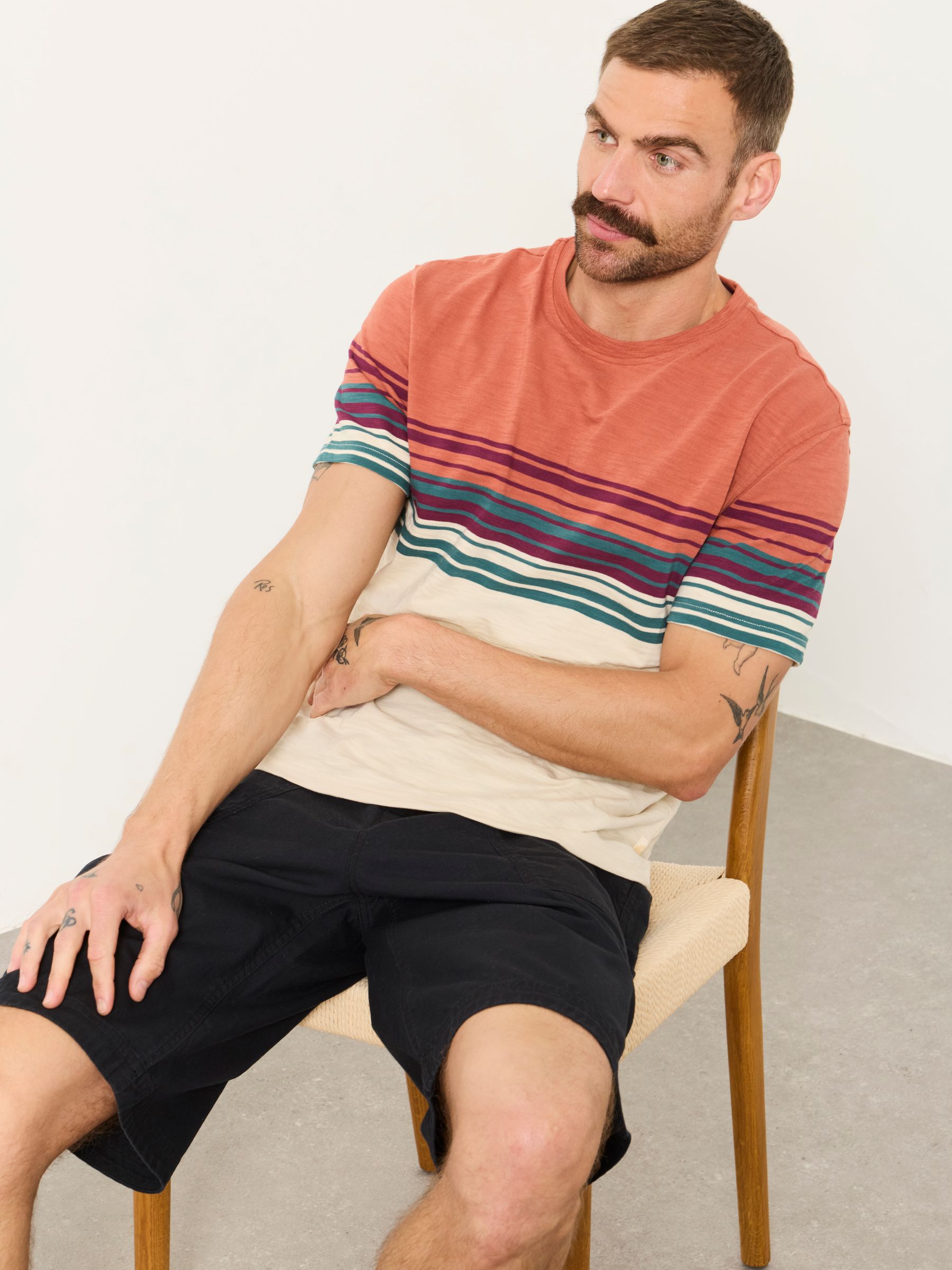 Terracotta Ripley Chest Stripe T-Shirt - Image 4 of 5