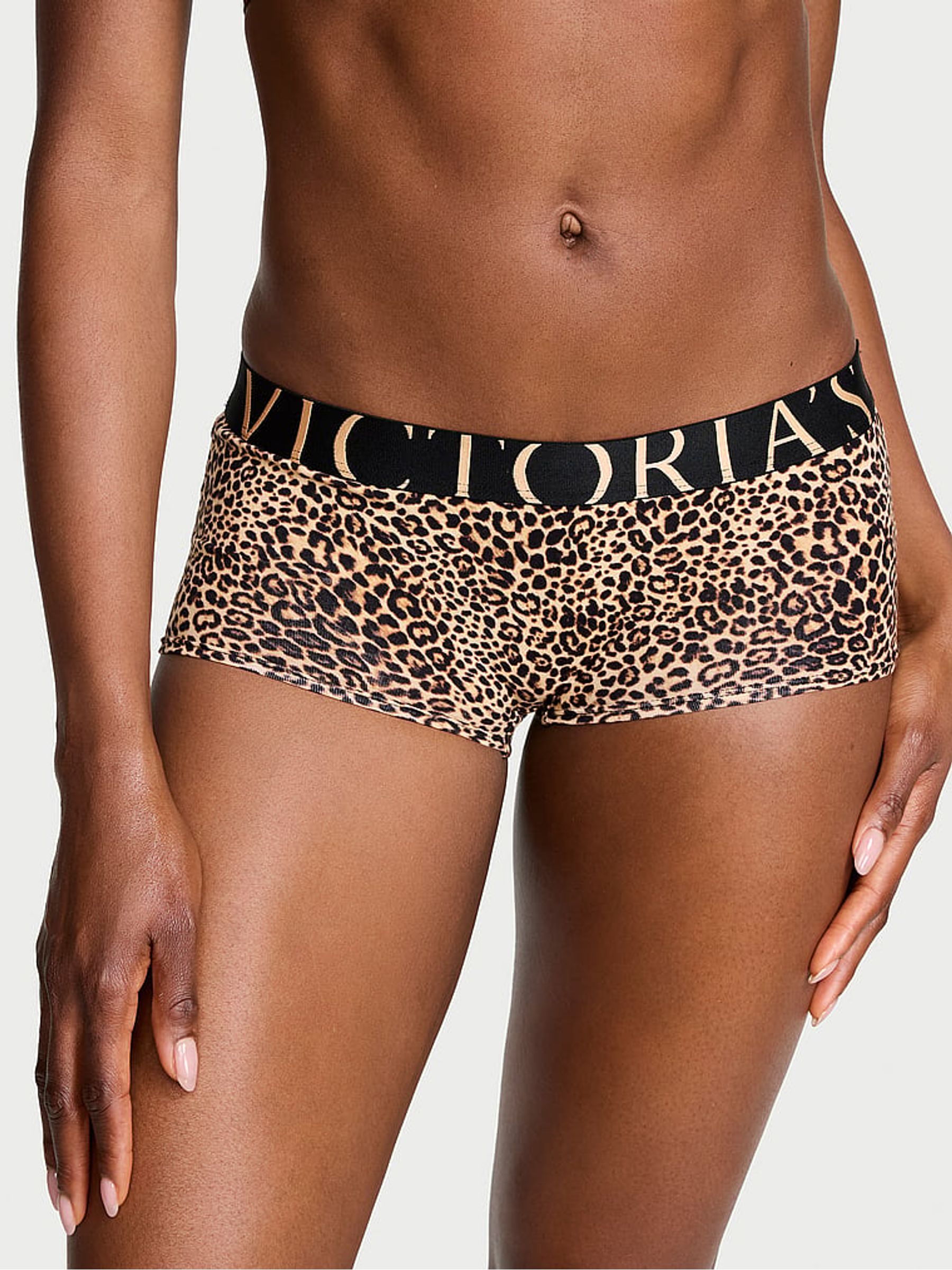 Leopard Brown Short Exploded Logo Knickers - Image 1 of 2