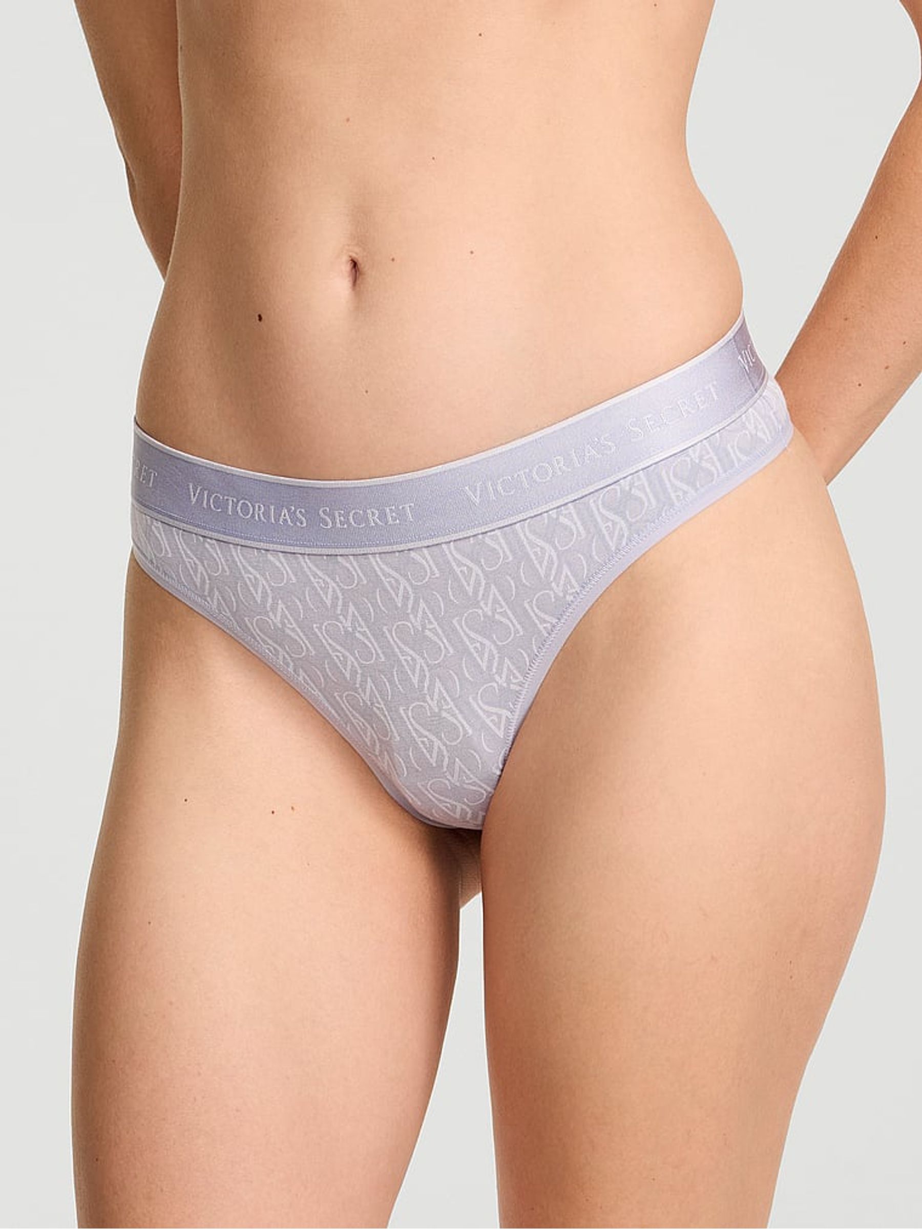 Icy Lavender Purple Lockup Thong Logo Knickers - Image 1 of 2