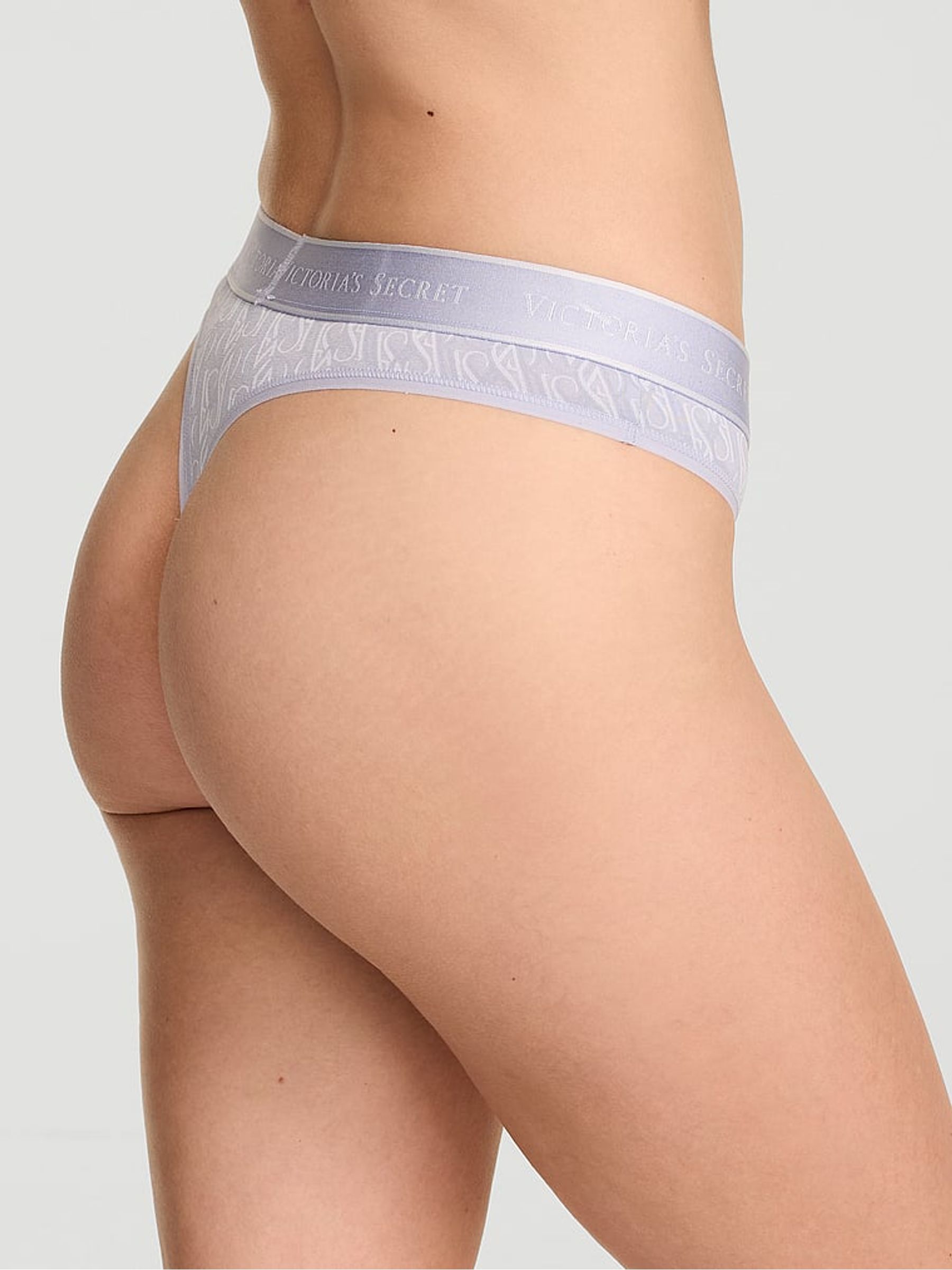 Icy Lavender Purple Lockup Thong Logo Knickers - Image 2 of 2