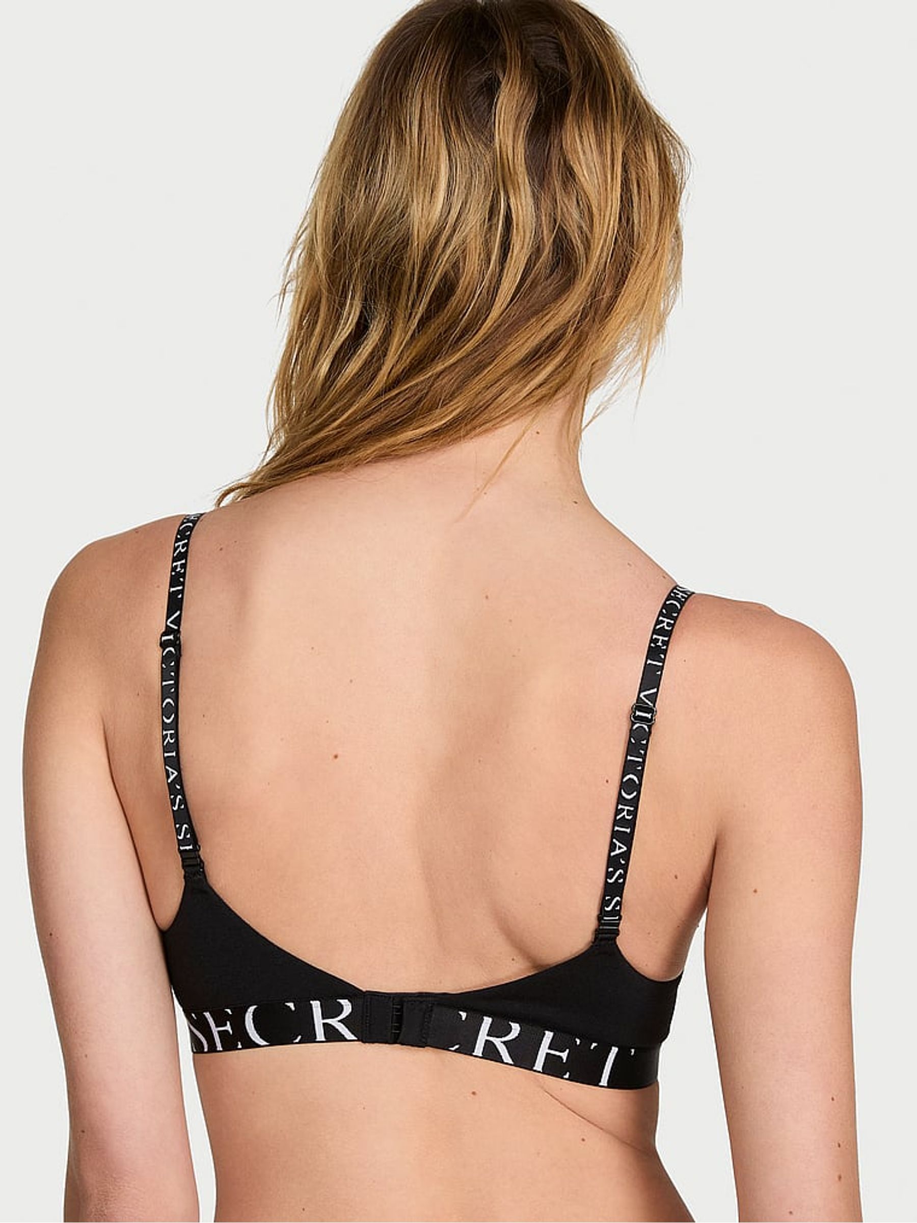 Black Lightly Lined Full Cup Cotton Exploded Logo Bra - Image 2 of 2