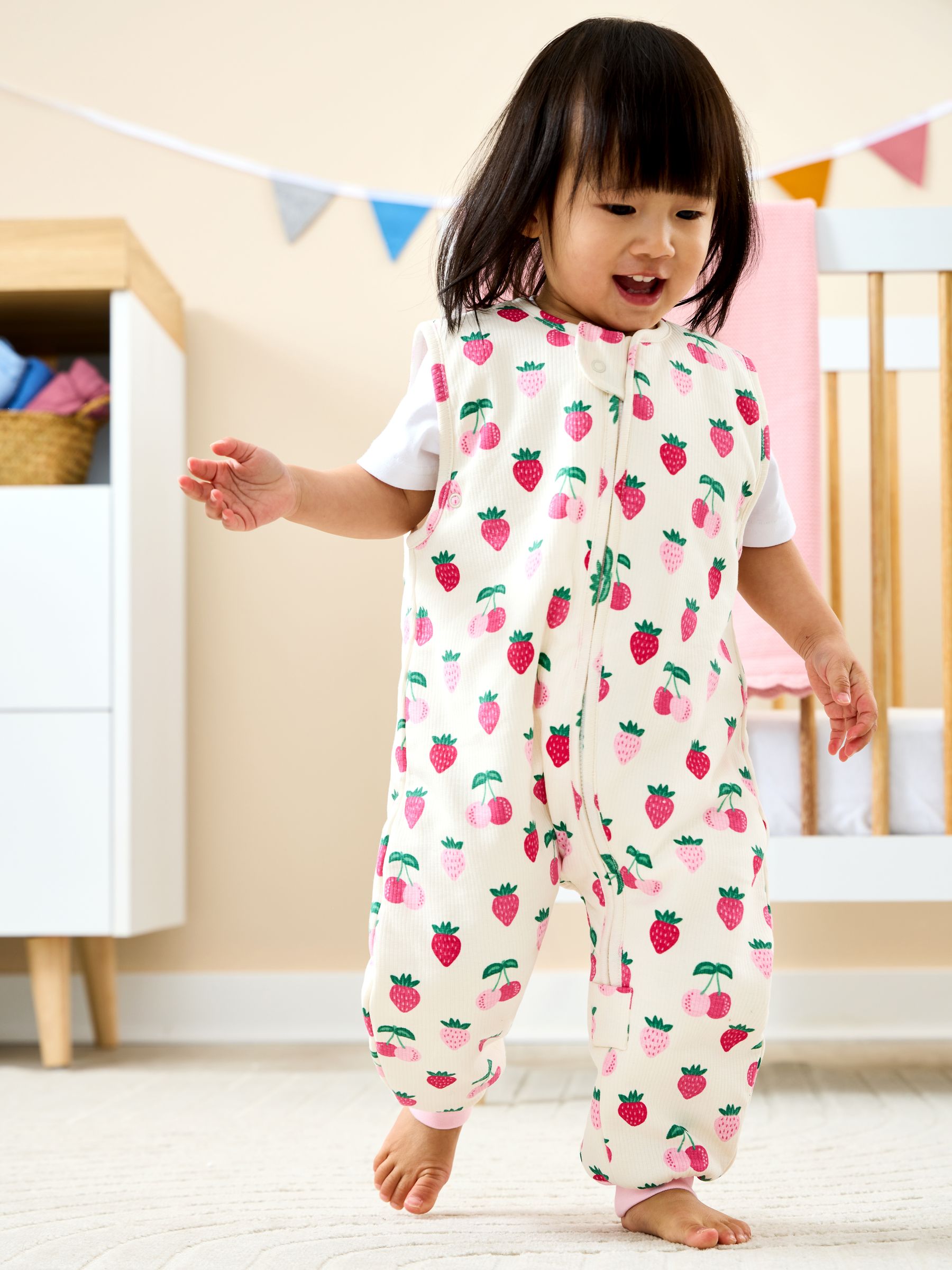 Pink Strawberry Ribbed 1.5 Tog Sleep Snuggler - Image 1 of 1