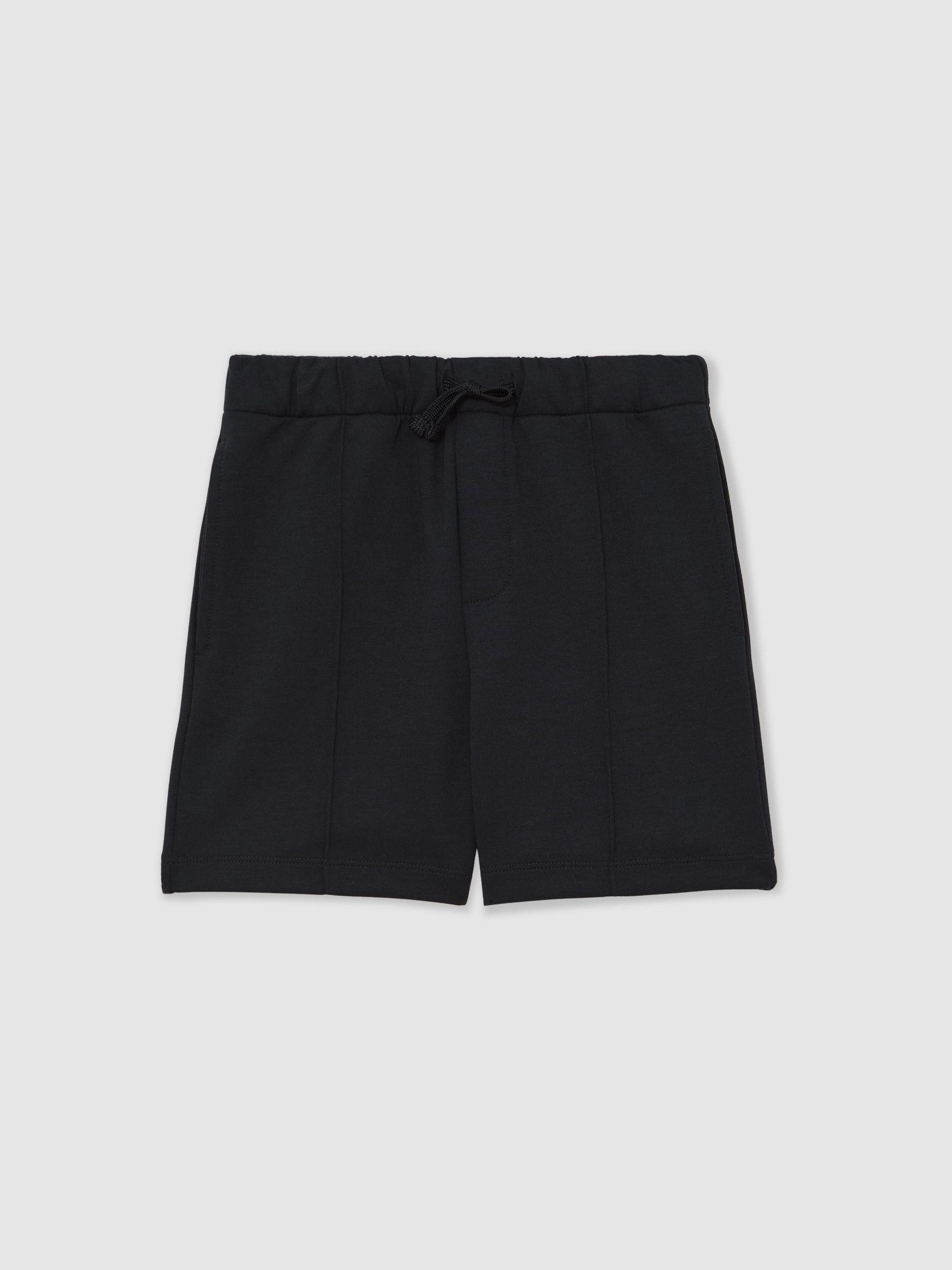 9-13 yrs Premium Interlock Drawstring Pintuck Shorts in Navy - صورة 2 من 5