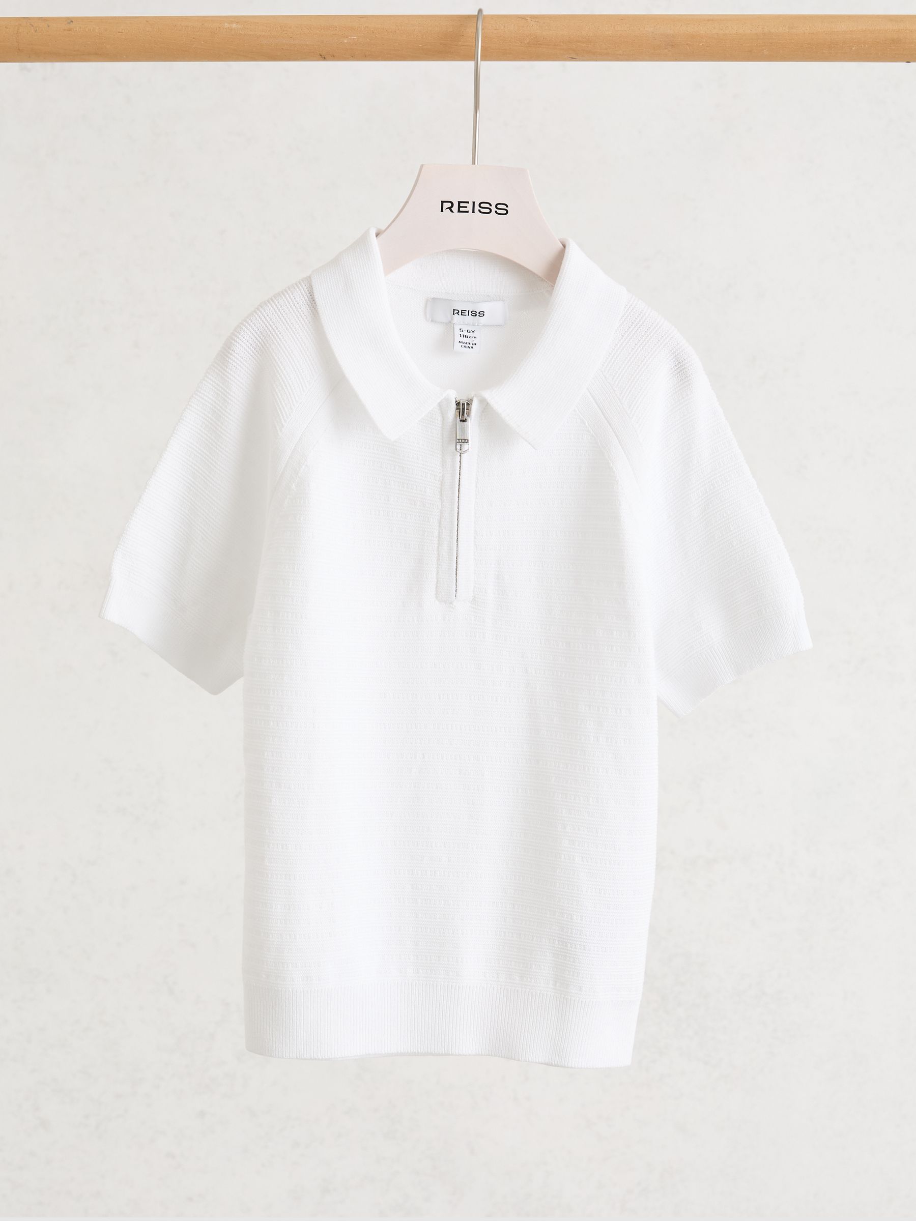 Textured-knit Half-zip Polo Shirt