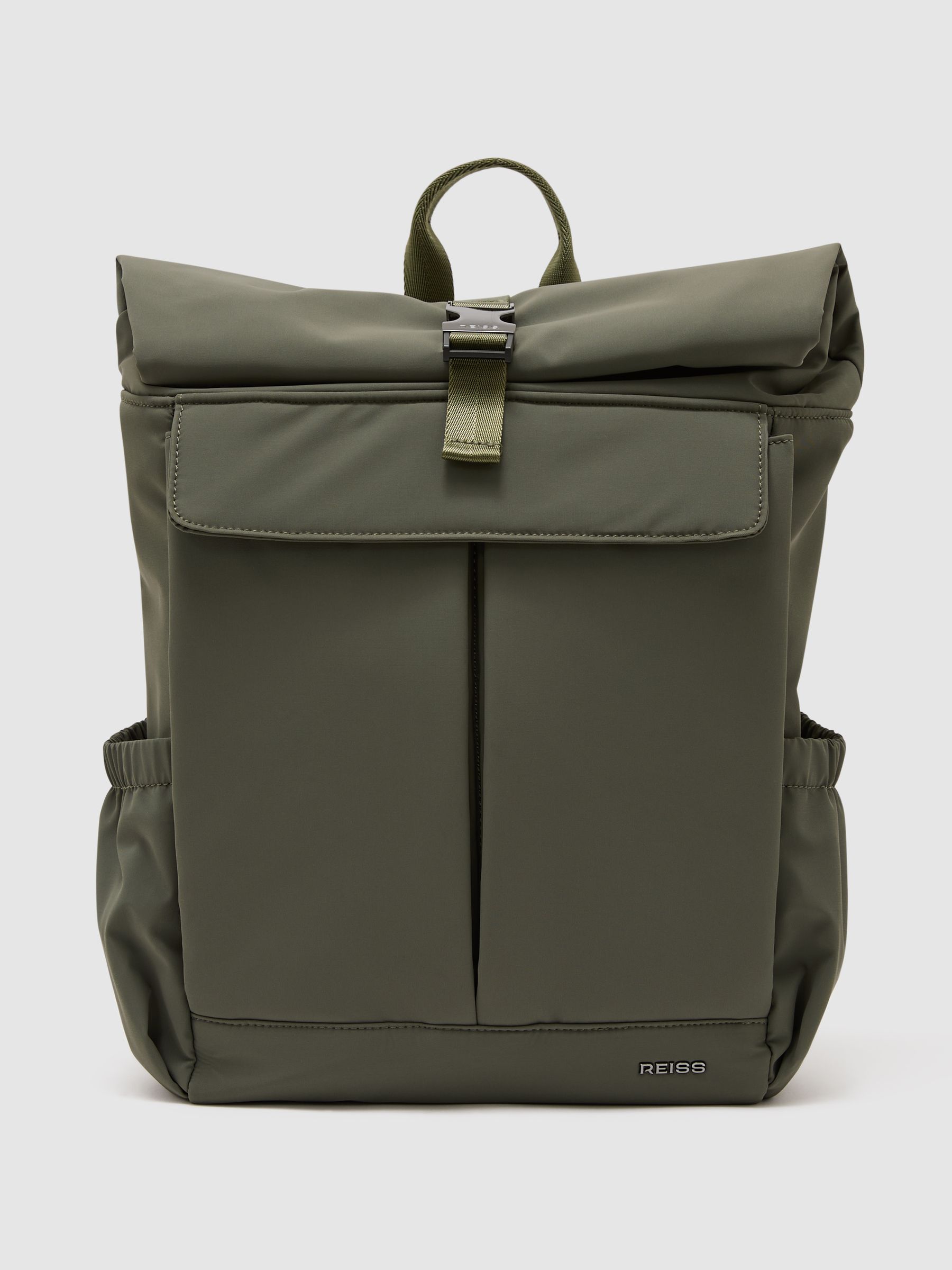 Technical Roll-Top Backpack in Khaki Green - Image 1 of 5