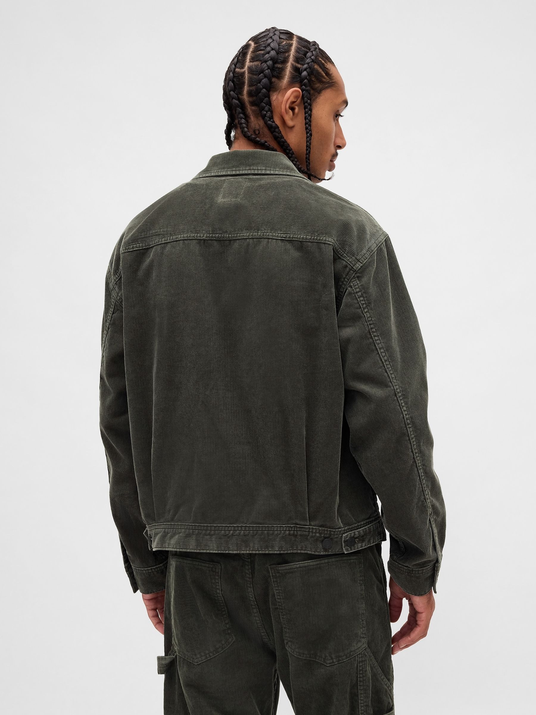 Green Relaxed Corduroy Jacket - Image 2 of 4 Green Relaxed Corduroy Jacket - Image 2 of 4