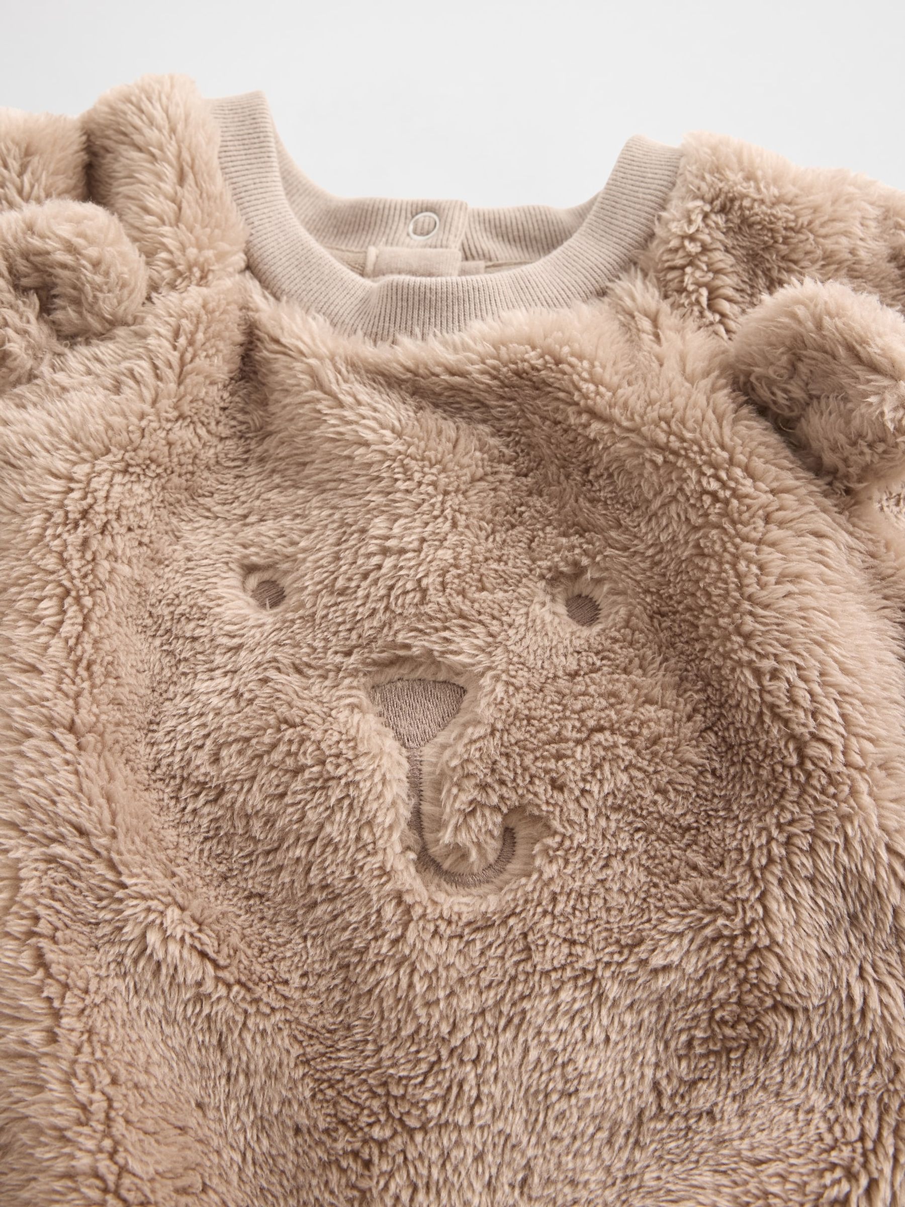 Brown Sherpa Bear Outfit Sweat Top & Joggers Set - Image 3 of 3 Brown Sherpa Bear Outfit Sweat Top & Joggers Set - Image 3 of 3