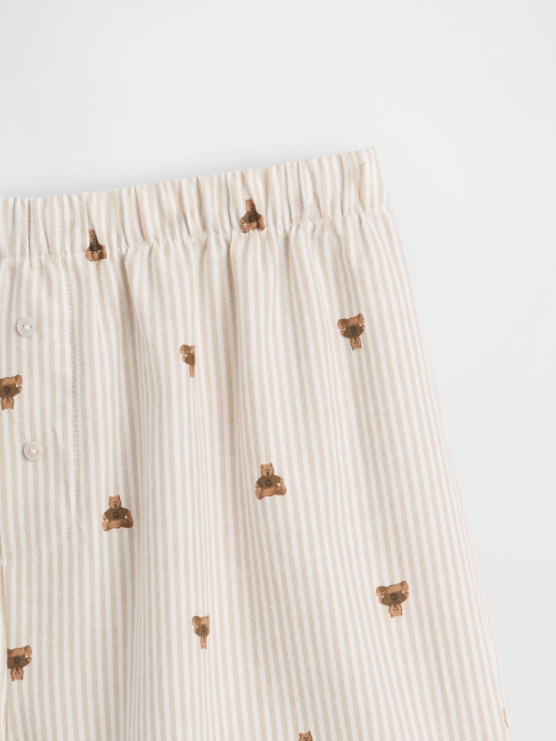 Beige Stripe Matching Family Logo Flannel Boxer Shorts - Image 5 of 5