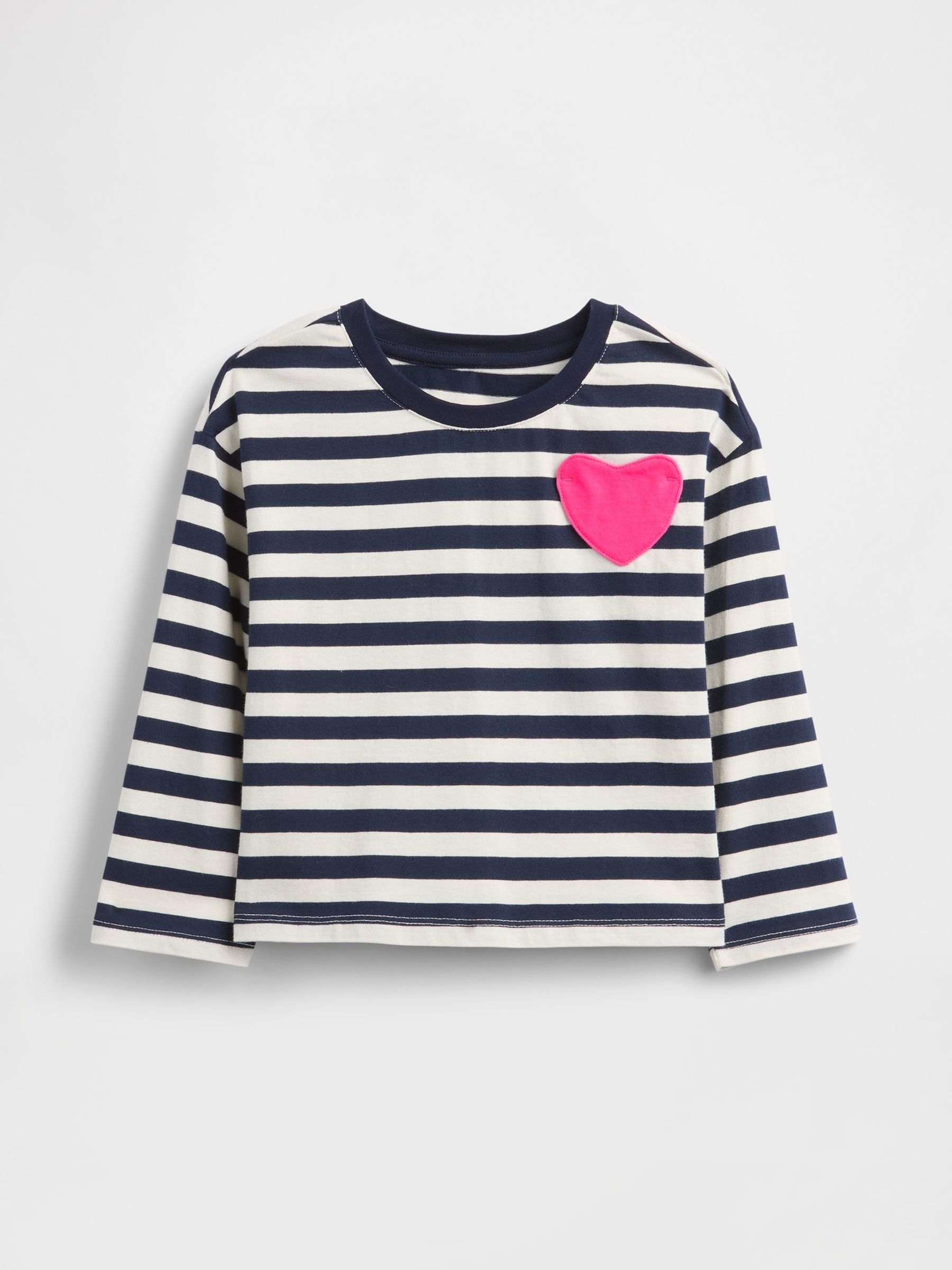 Navy/White Stripe Mix and Match Heart Pocket T-Shirt - Image 1 of 2