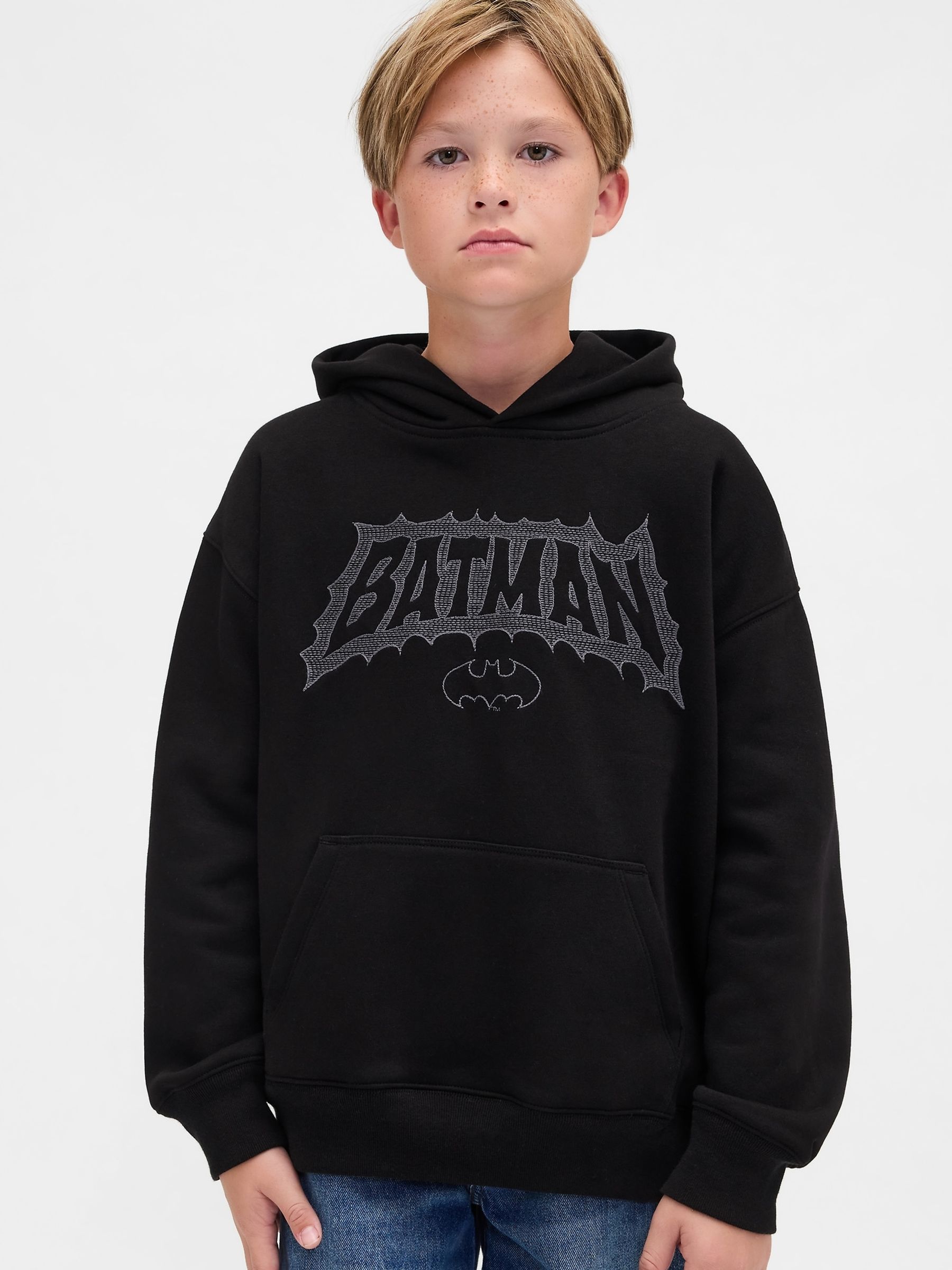 Black VintageSoft Batman Hoodie - Image 1 of 5