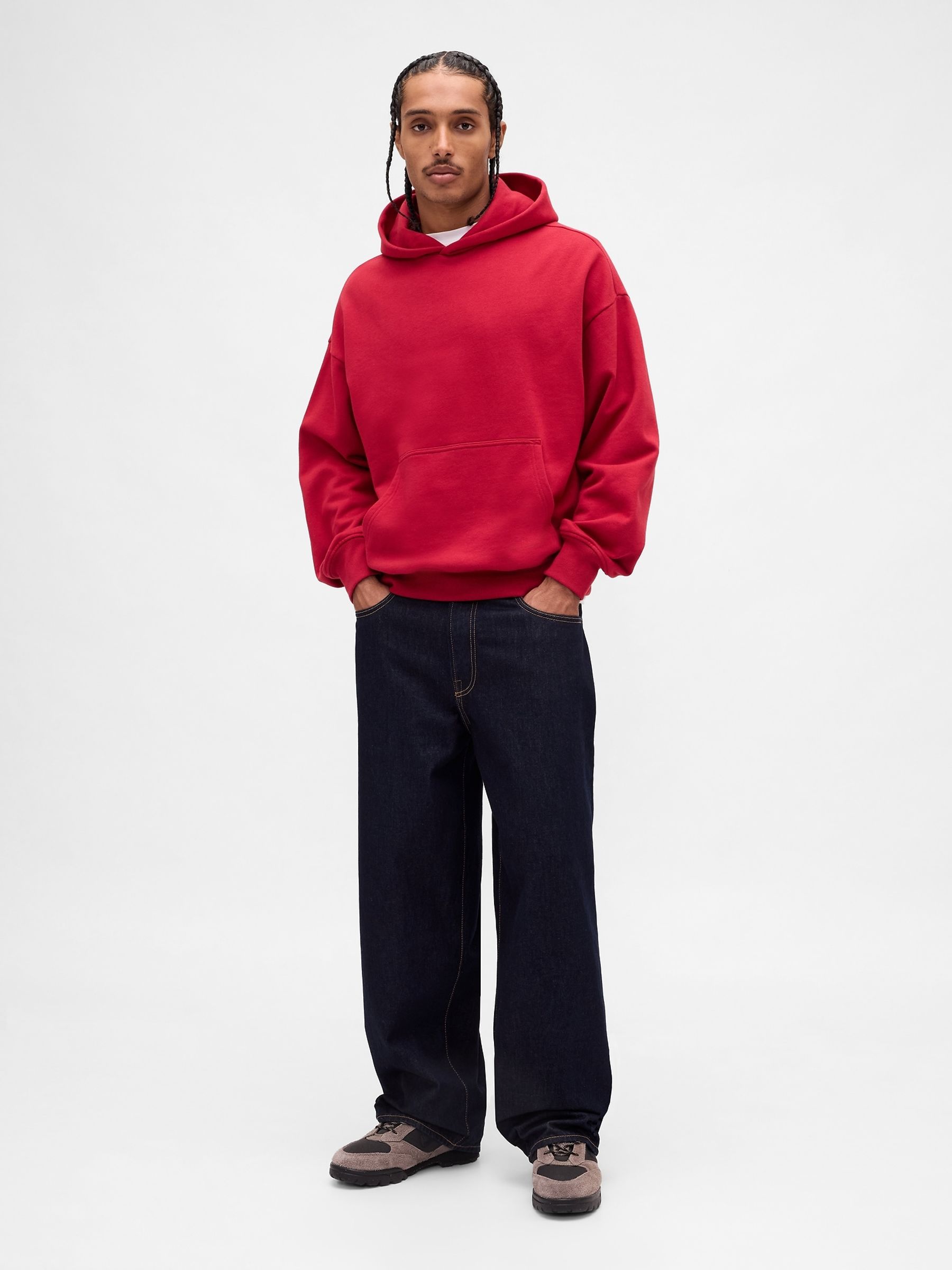Red Oversized Heavyweight Hoodie - Image 3 of 4