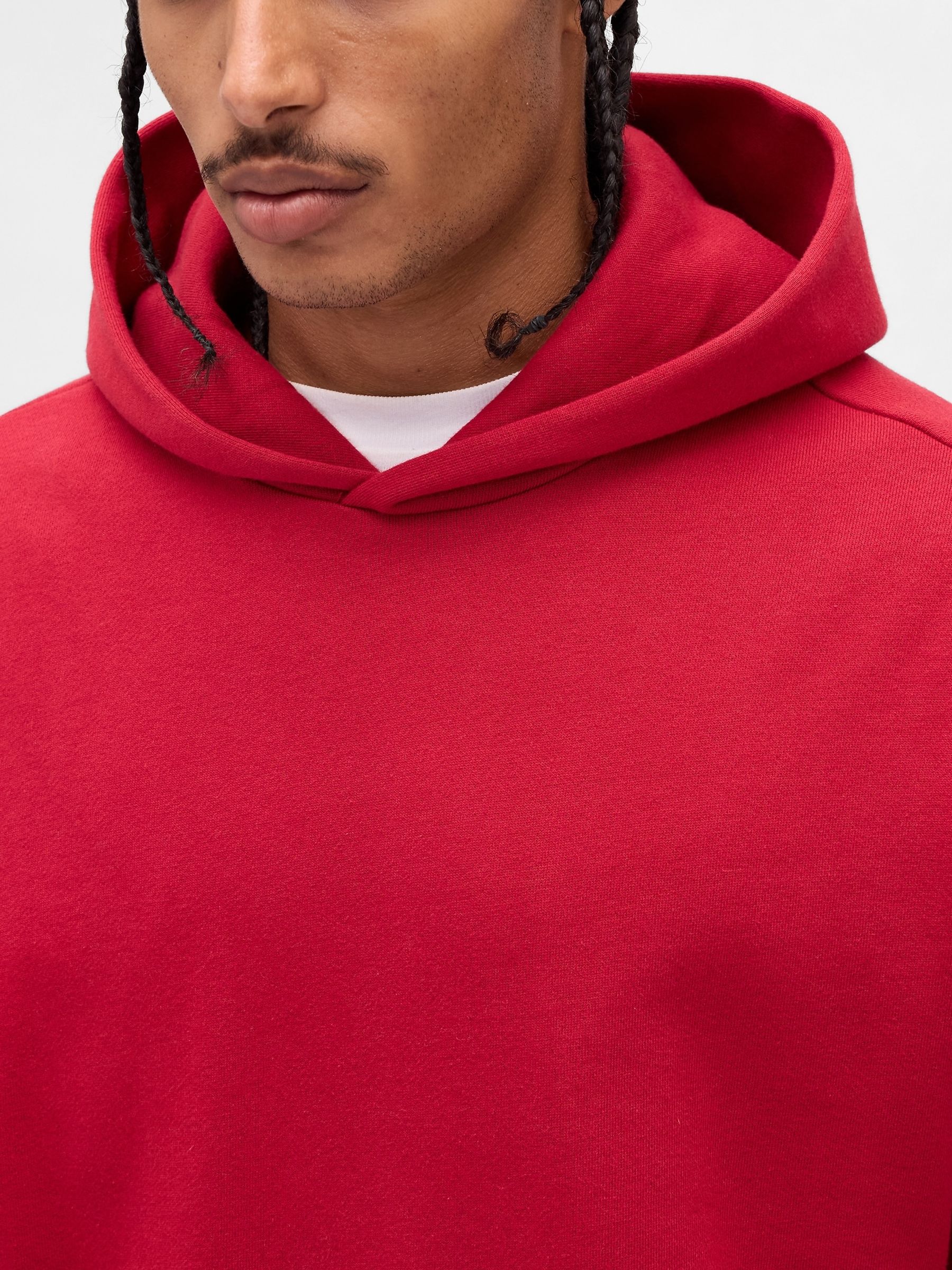 Red Oversized Heavyweight Hoodie - Image 4 of 4 Red Oversized Heavyweight Hoodie - Image 4 of 4