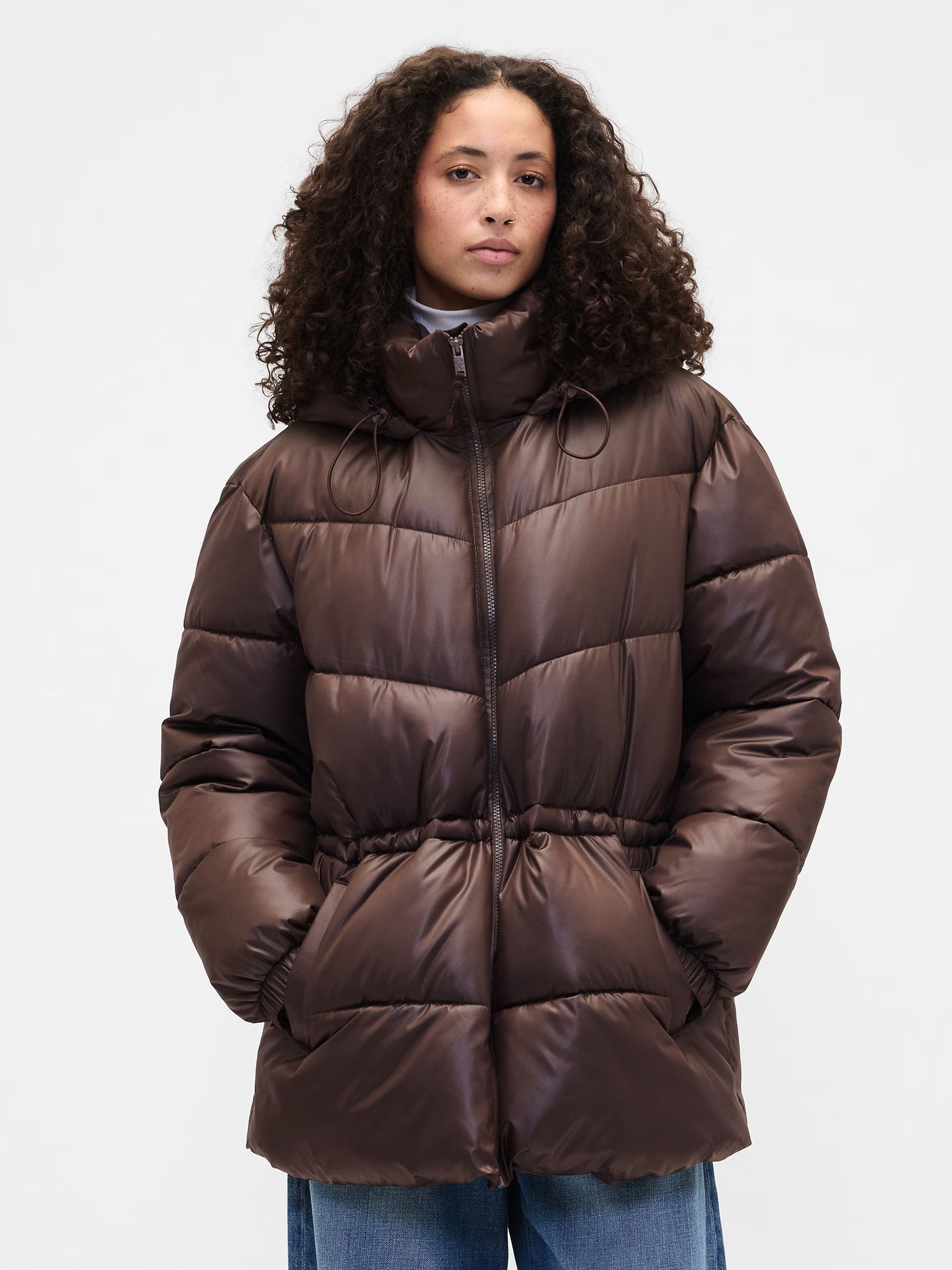 Brown ColdControl Max Relaxed Puffer Jacket - Image 1 of 5