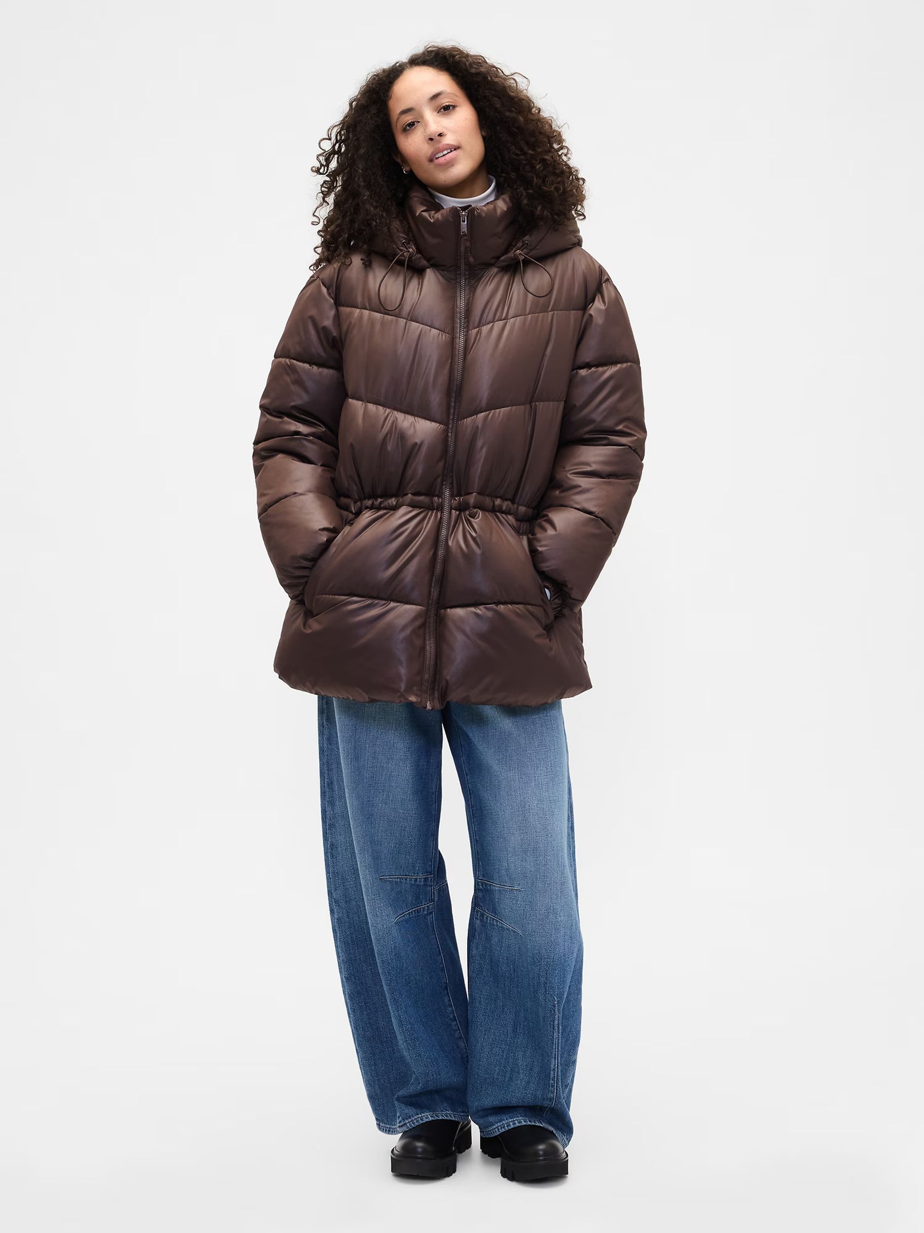 Brown ColdControl Max Relaxed Puffer Jacket - Image 3 of 5
