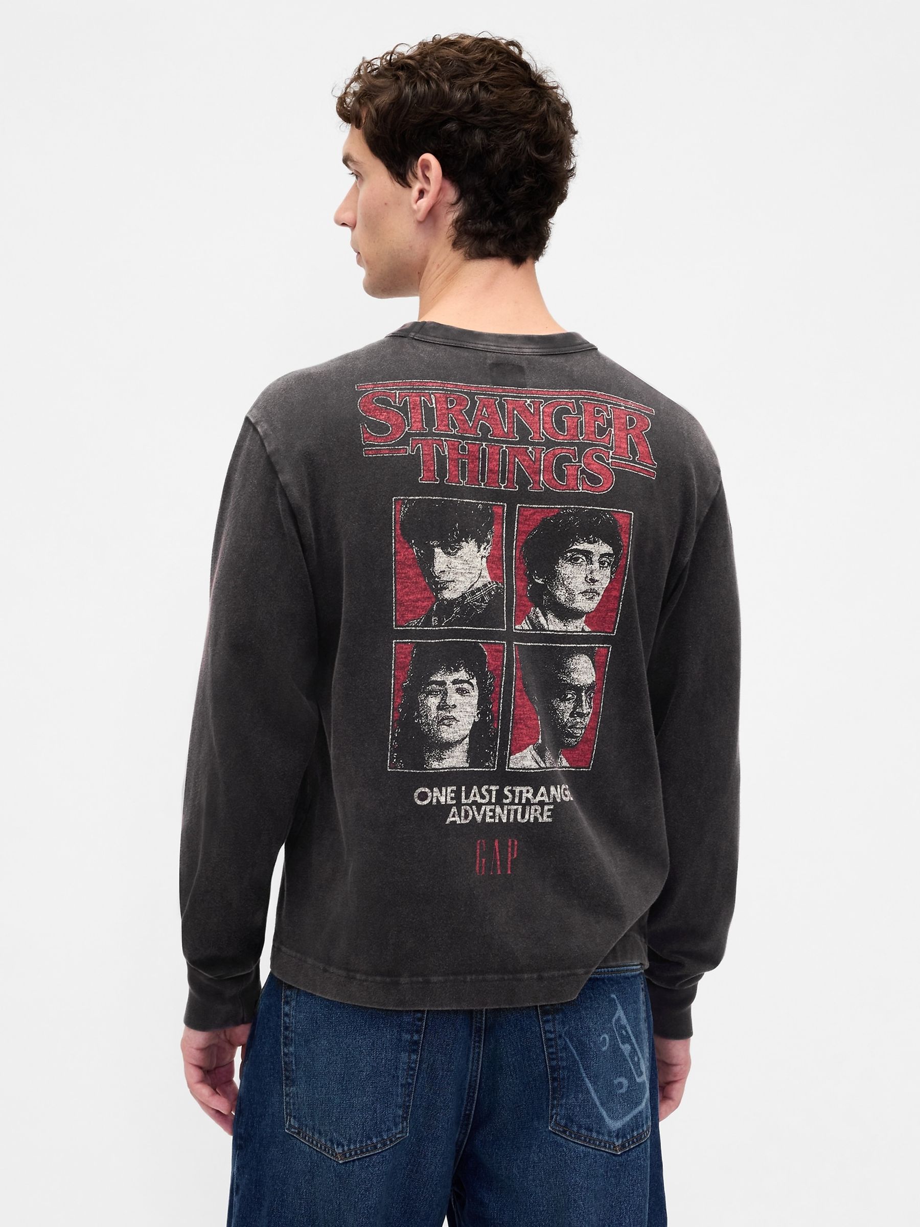 Black Stranger Things Long Sleeve Graphic T-Shirt - Image 7 of 8