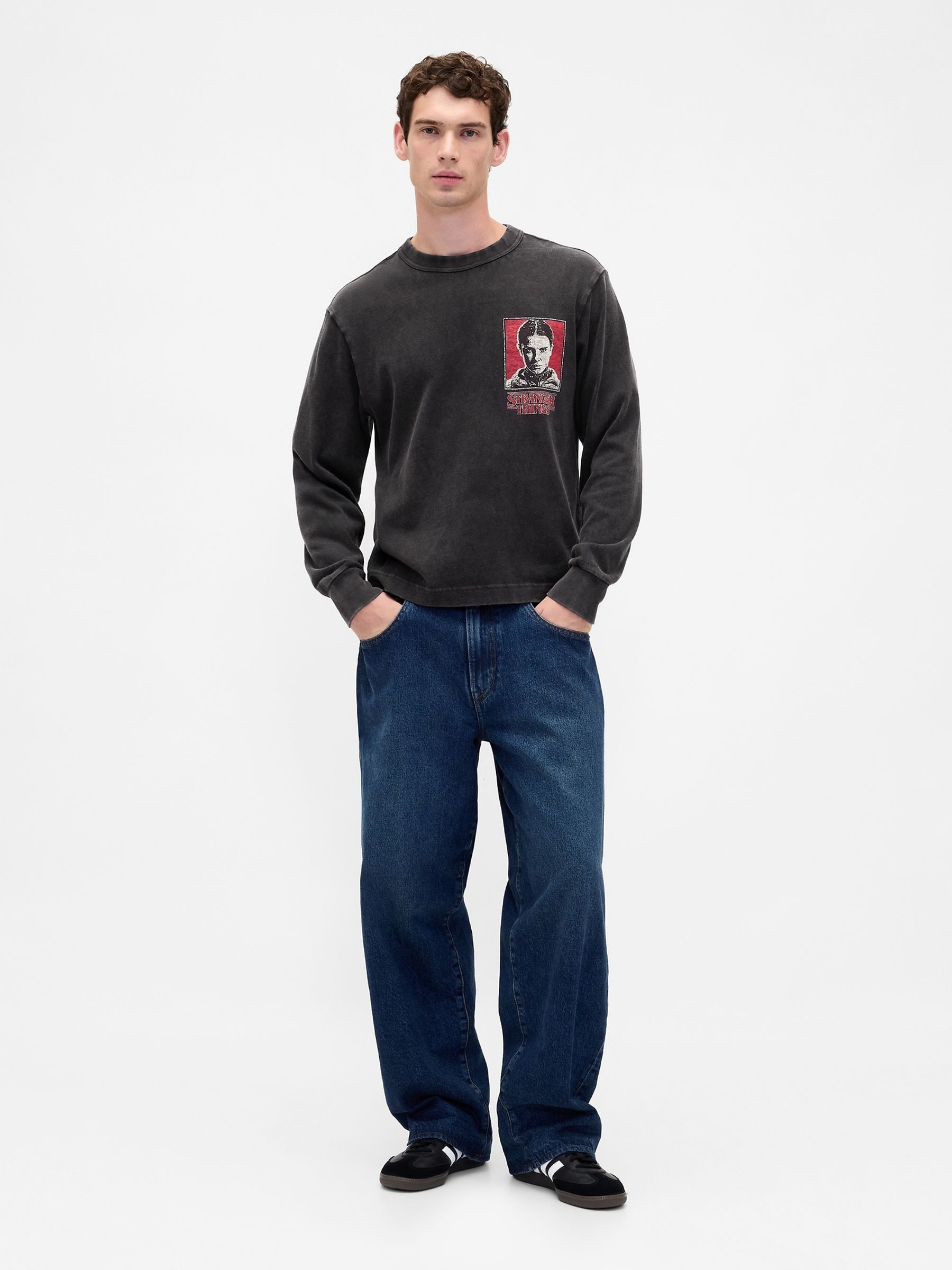 Black Stranger Things Long Sleeve Graphic T-Shirt - Image 8 of 8