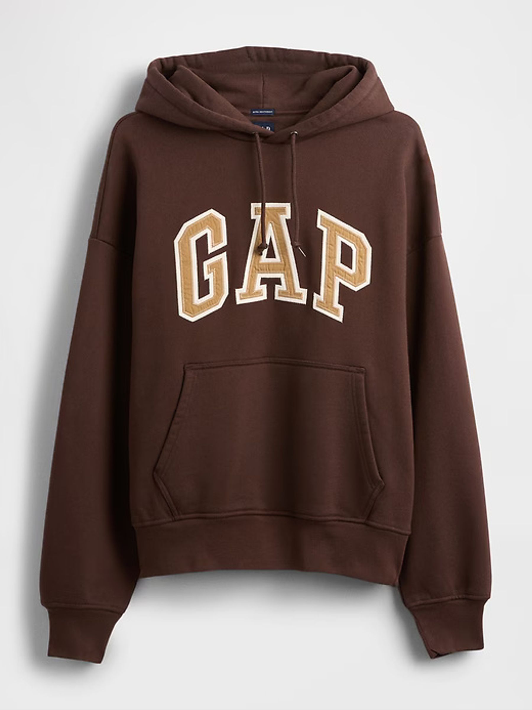 Brown Oversized Extra Heavyweight French Terry Logo Hoodie - Image 6 of 7