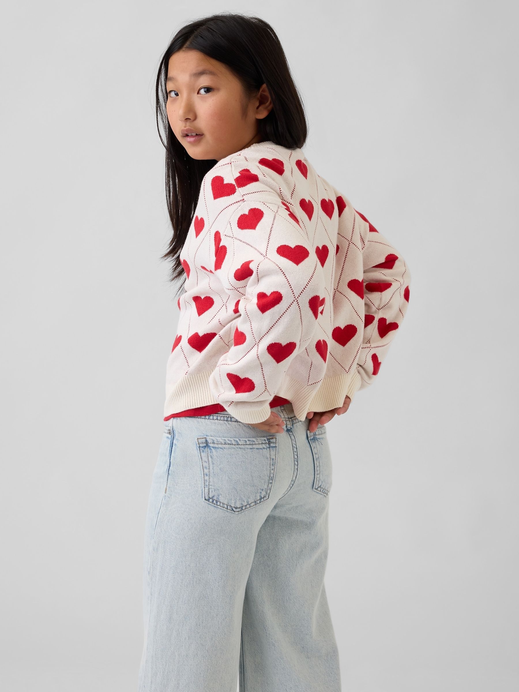 Red Heart Valentines Graphic Crew Neck Jumper - Image 2 of 5