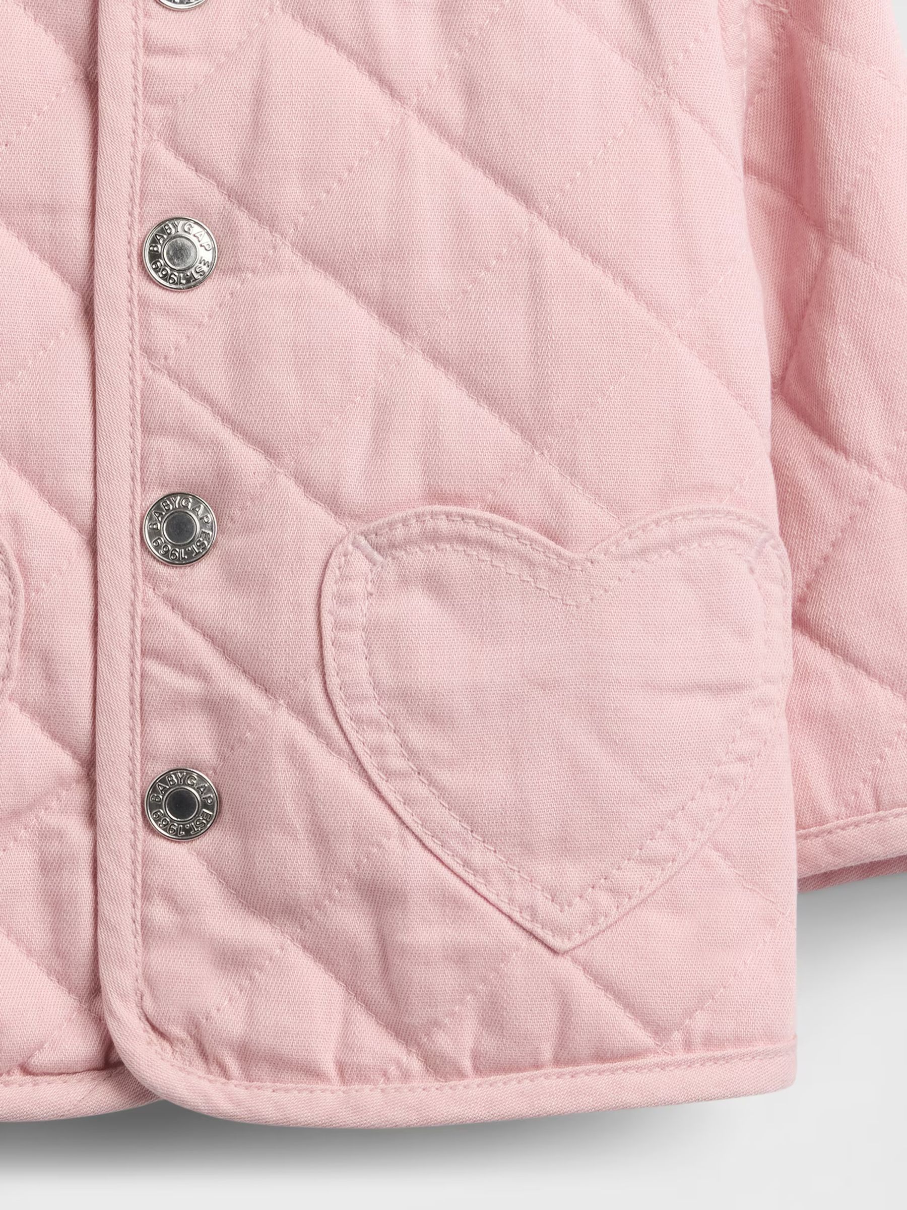 Pink Quilted Denim Heart Pocket Jacket - Image 5 of 5