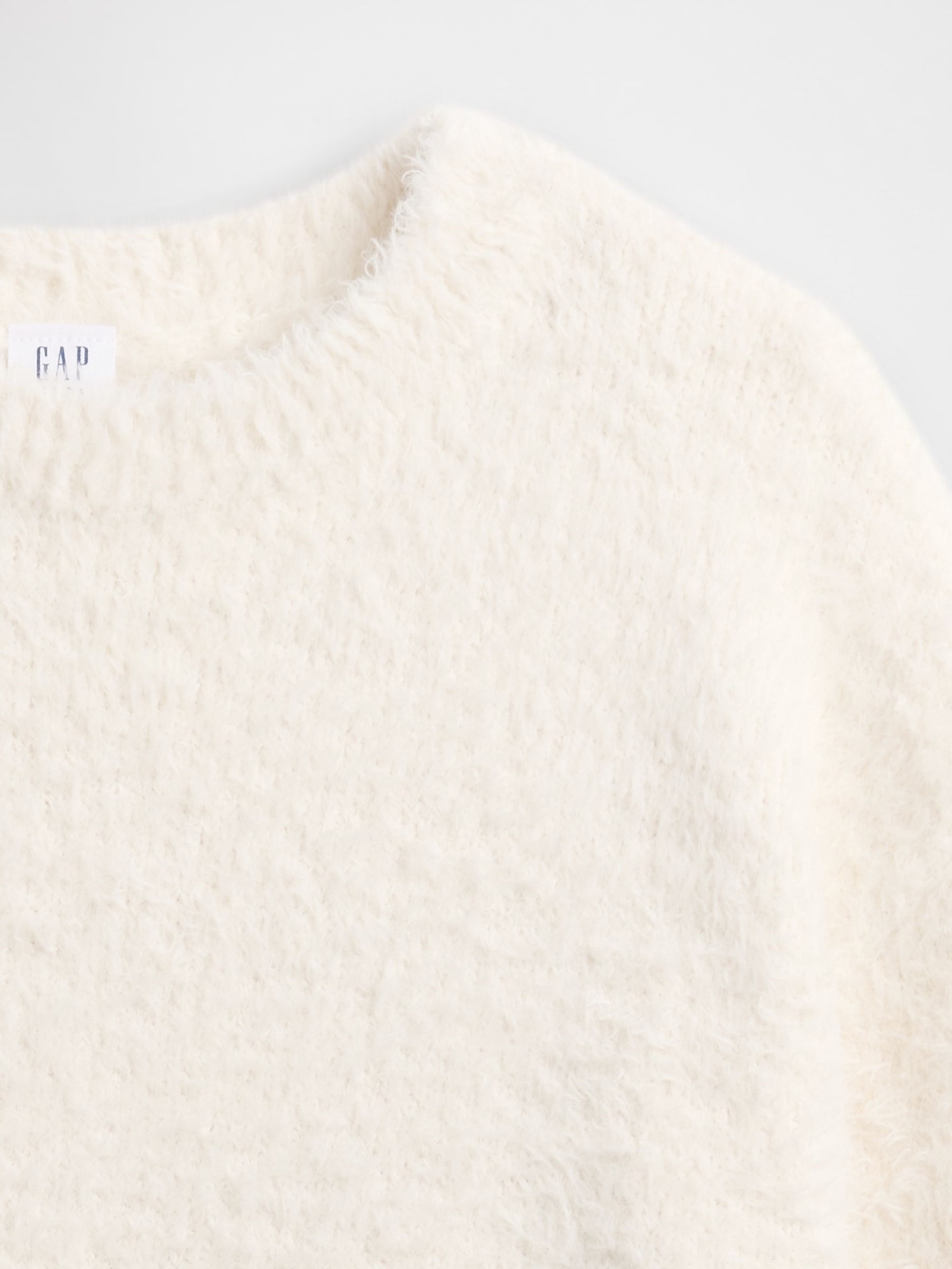 White Eyelash Crew Neck Jumper - Image 5 of 5