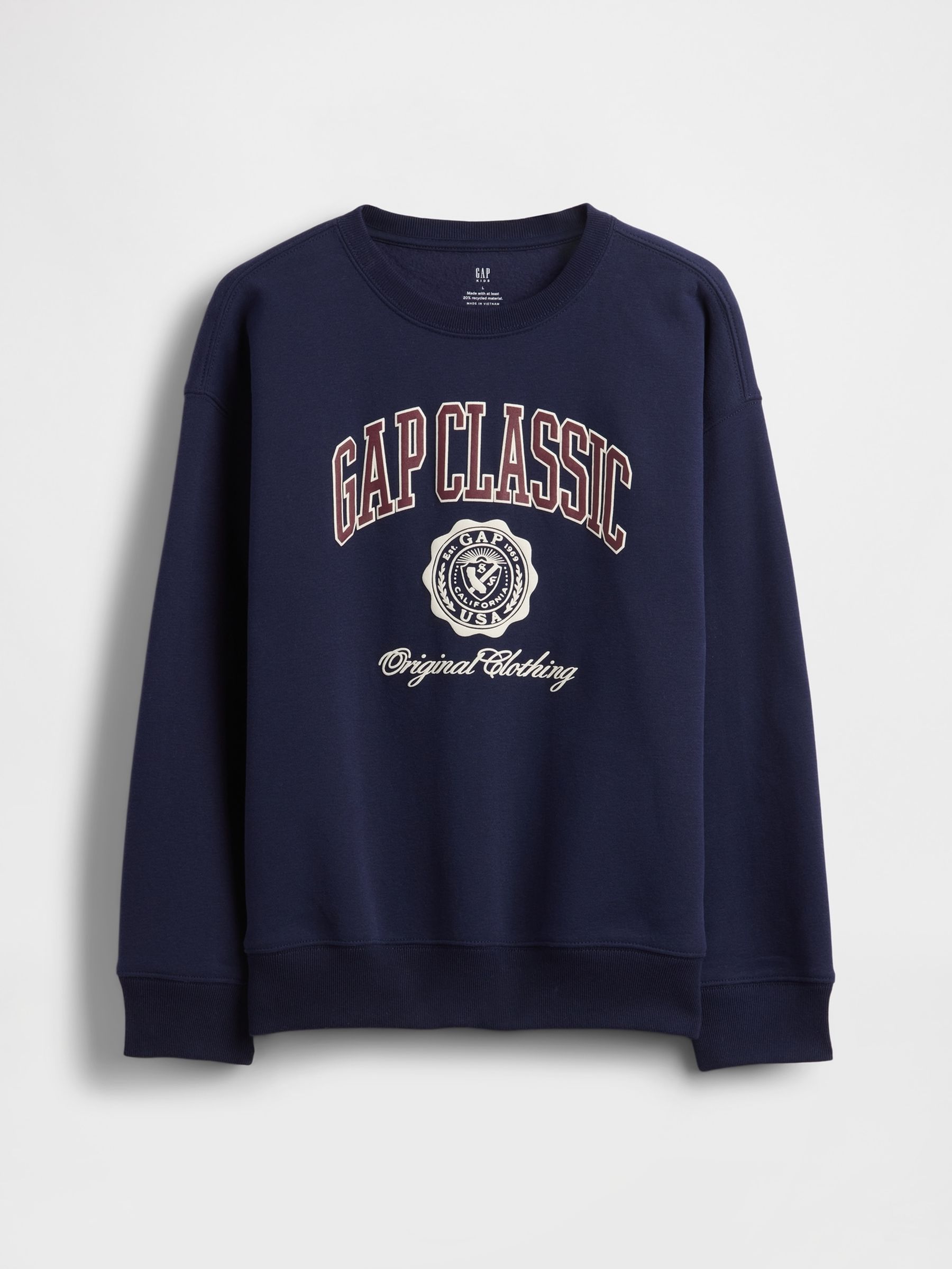 Navy Blue VintageSoft Relaxed Logo Sweatshirt (4-13yrs) | Gap