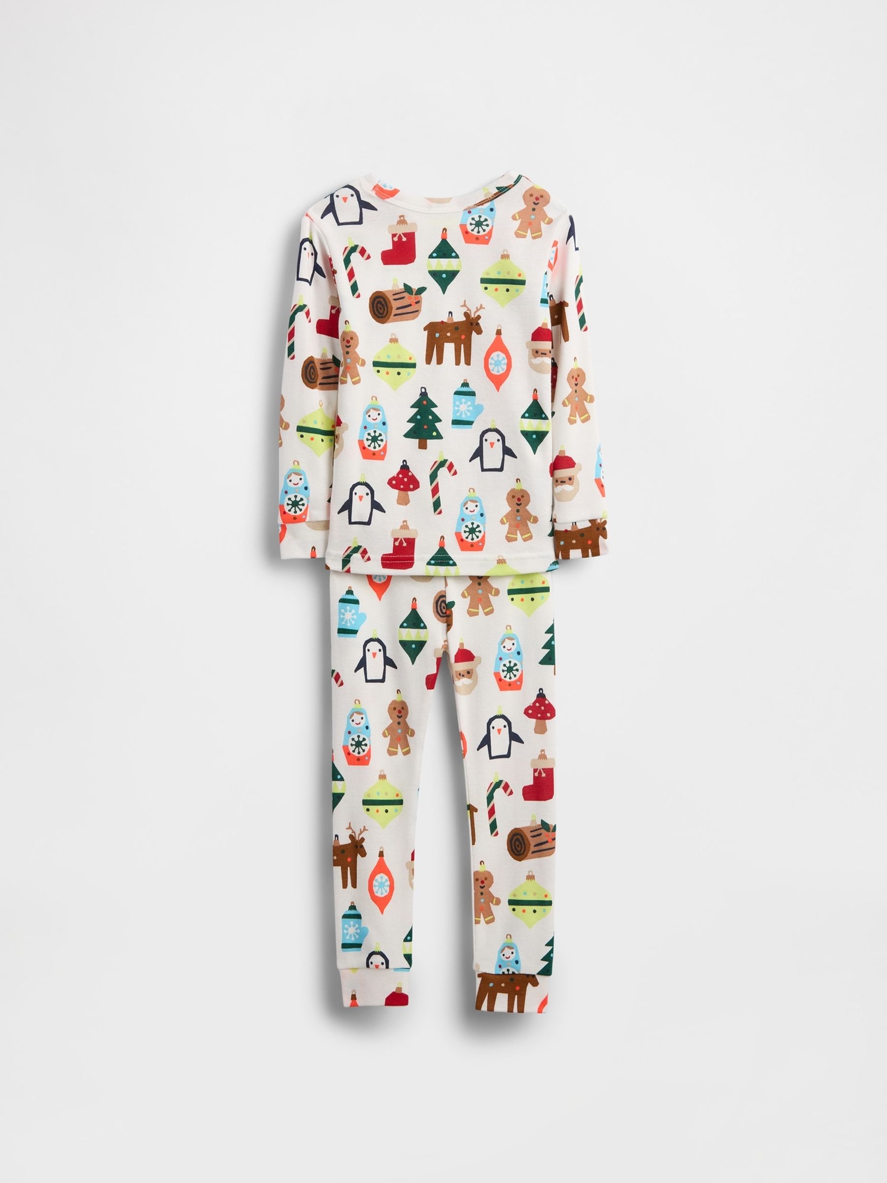 White Matching Family Christmas Pyjamas Set (6mths-5yrs) - Image 2 of 2 White Matching Family Christmas Pyjamas Set (6mths-5yrs) - Image 2 of 2