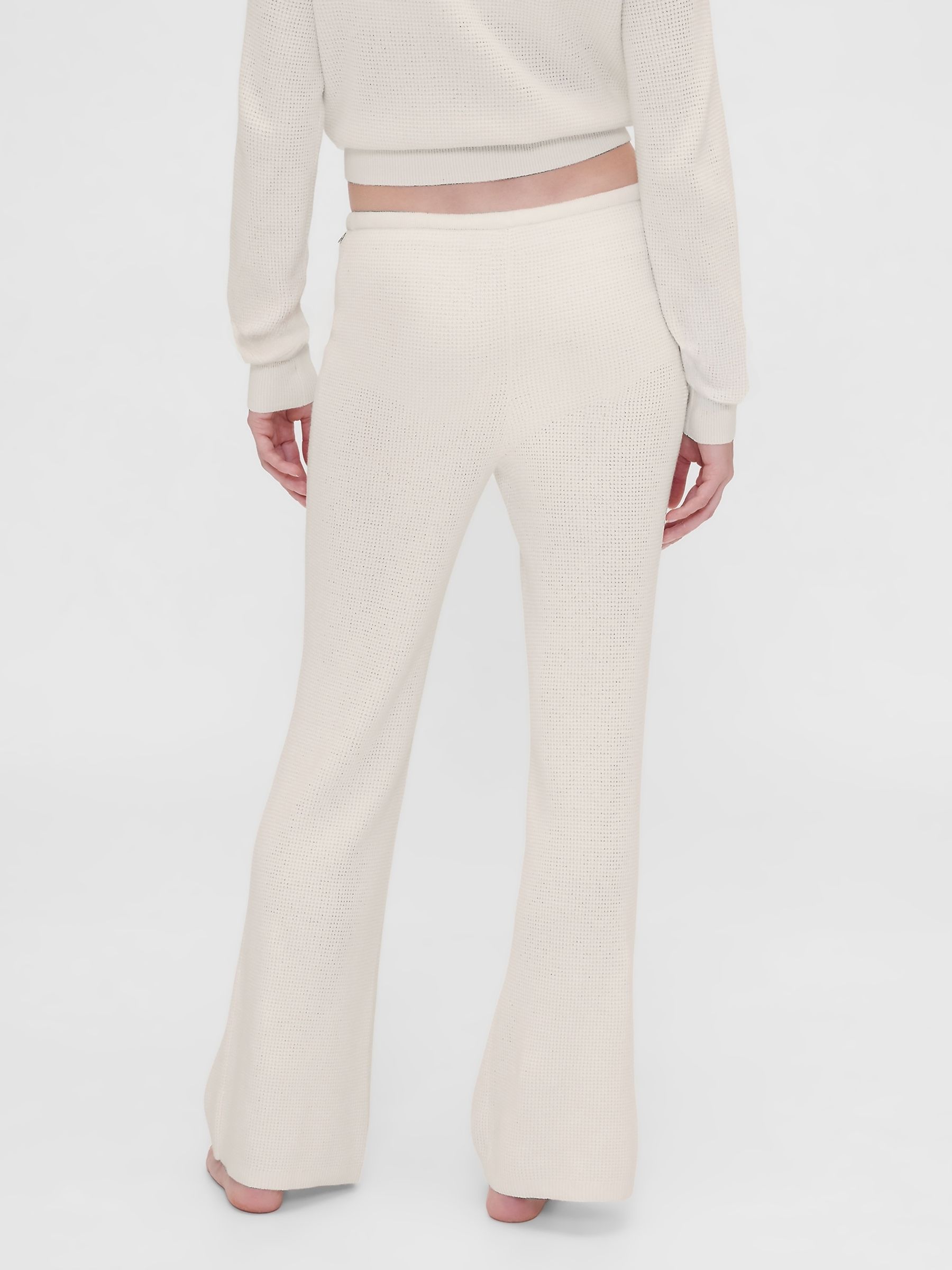Gap X Summer Fridays White CashSoft Waffle Bootcut Joggers - Image 2 of 6