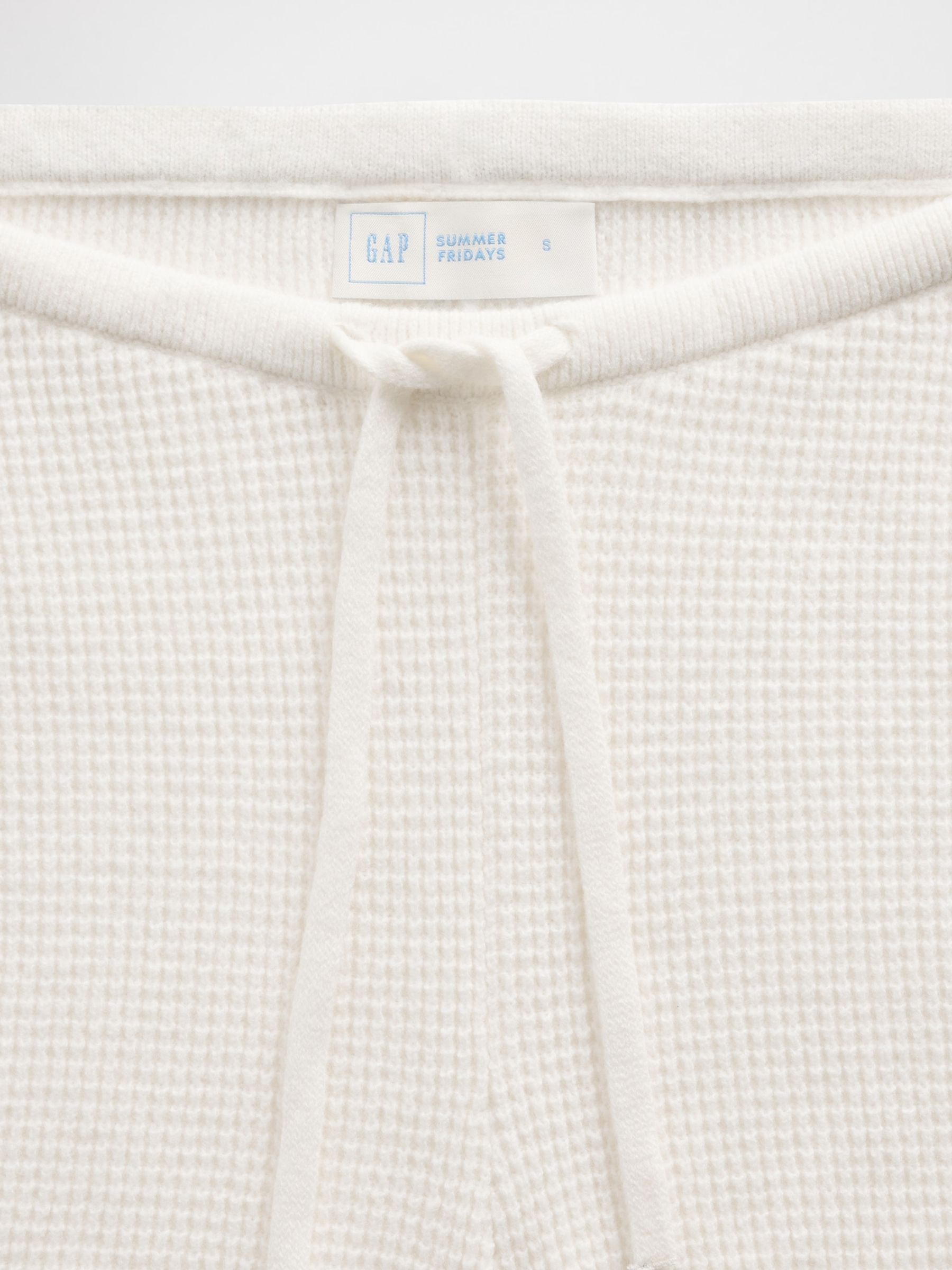 Gap X Summer Fridays White CashSoft Waffle Bootcut Joggers - Image 6 of 6