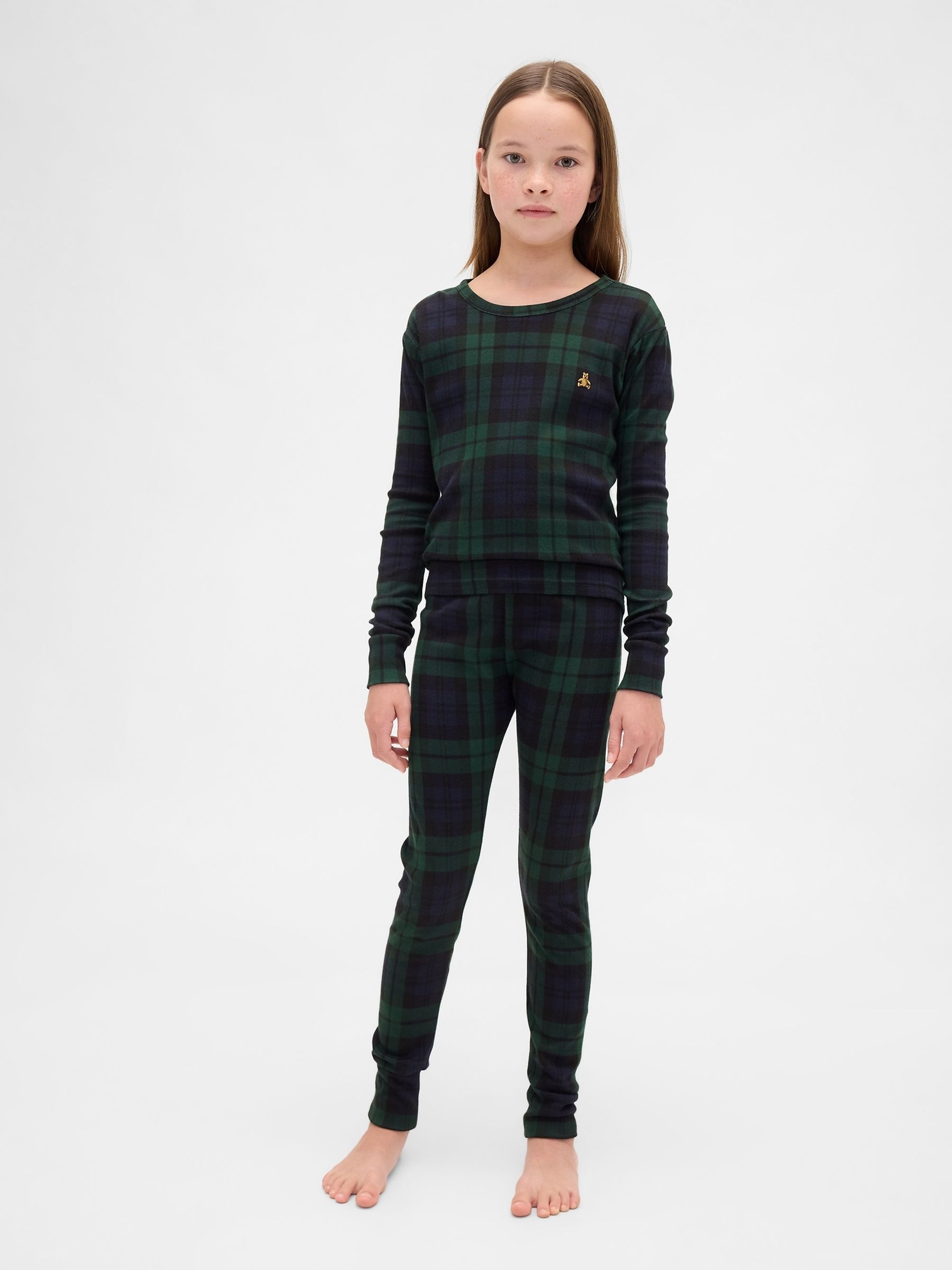 Green Plaid Matching Family Christmas Cotton Pyjamas - Image 2 of 6