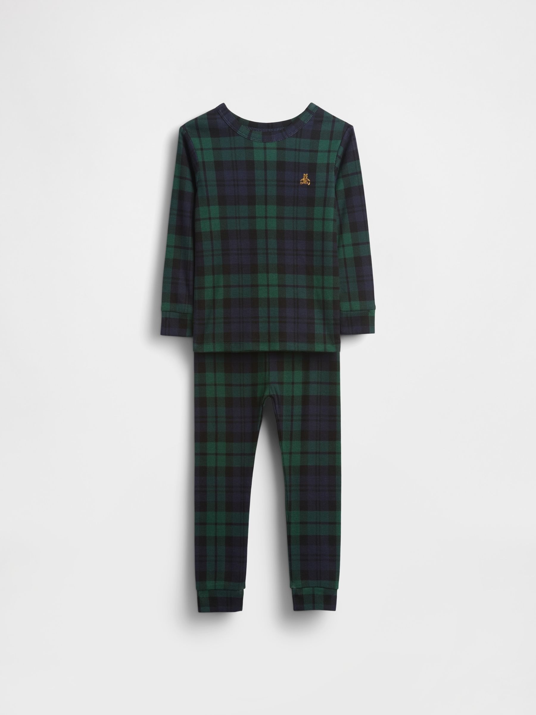 Green Plaid Matching Family Christmas Cotton Pyjamas - Image 5 of 6