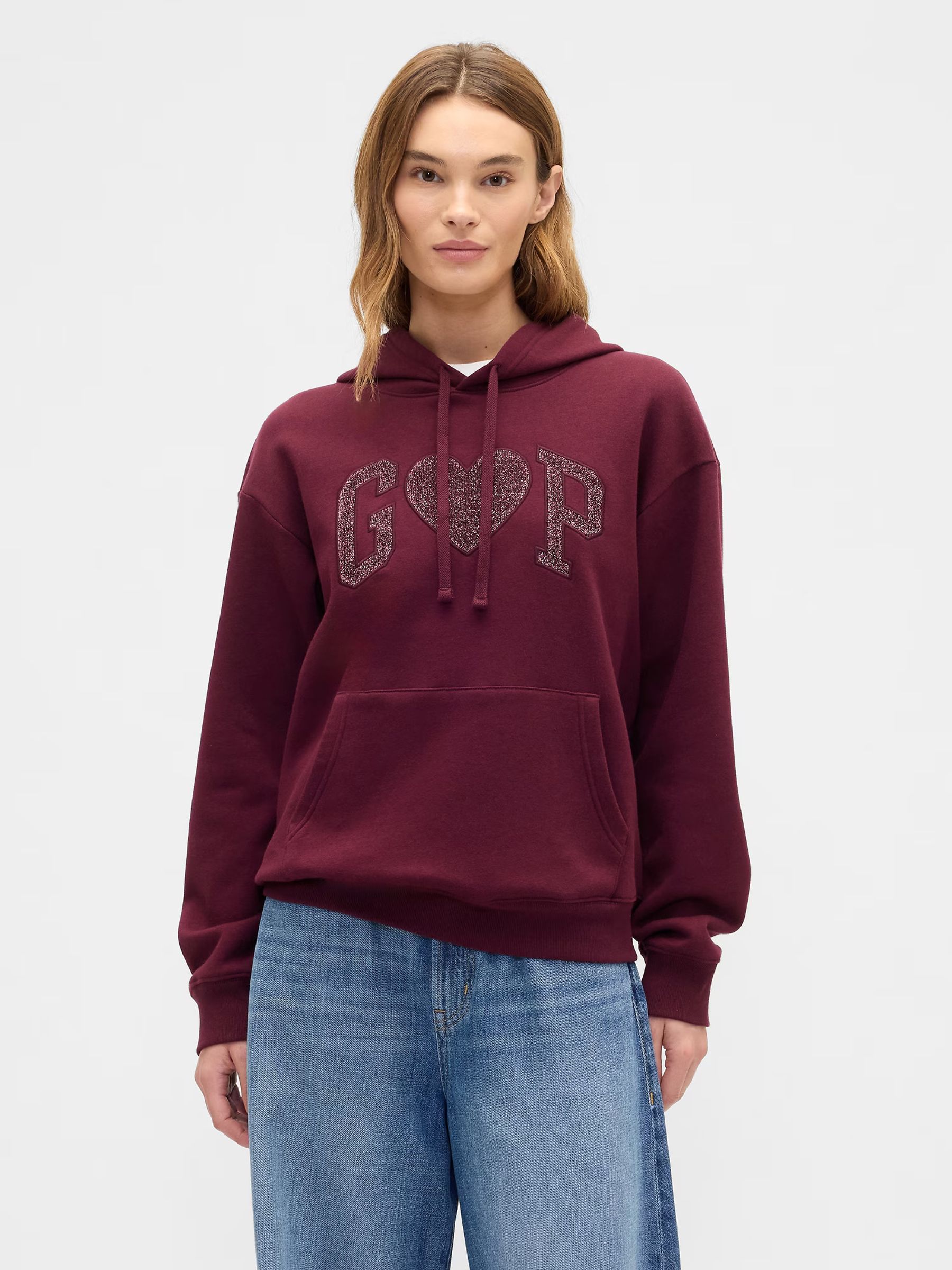 Burgundy Red Logo Hoodie - Image 1 of 5