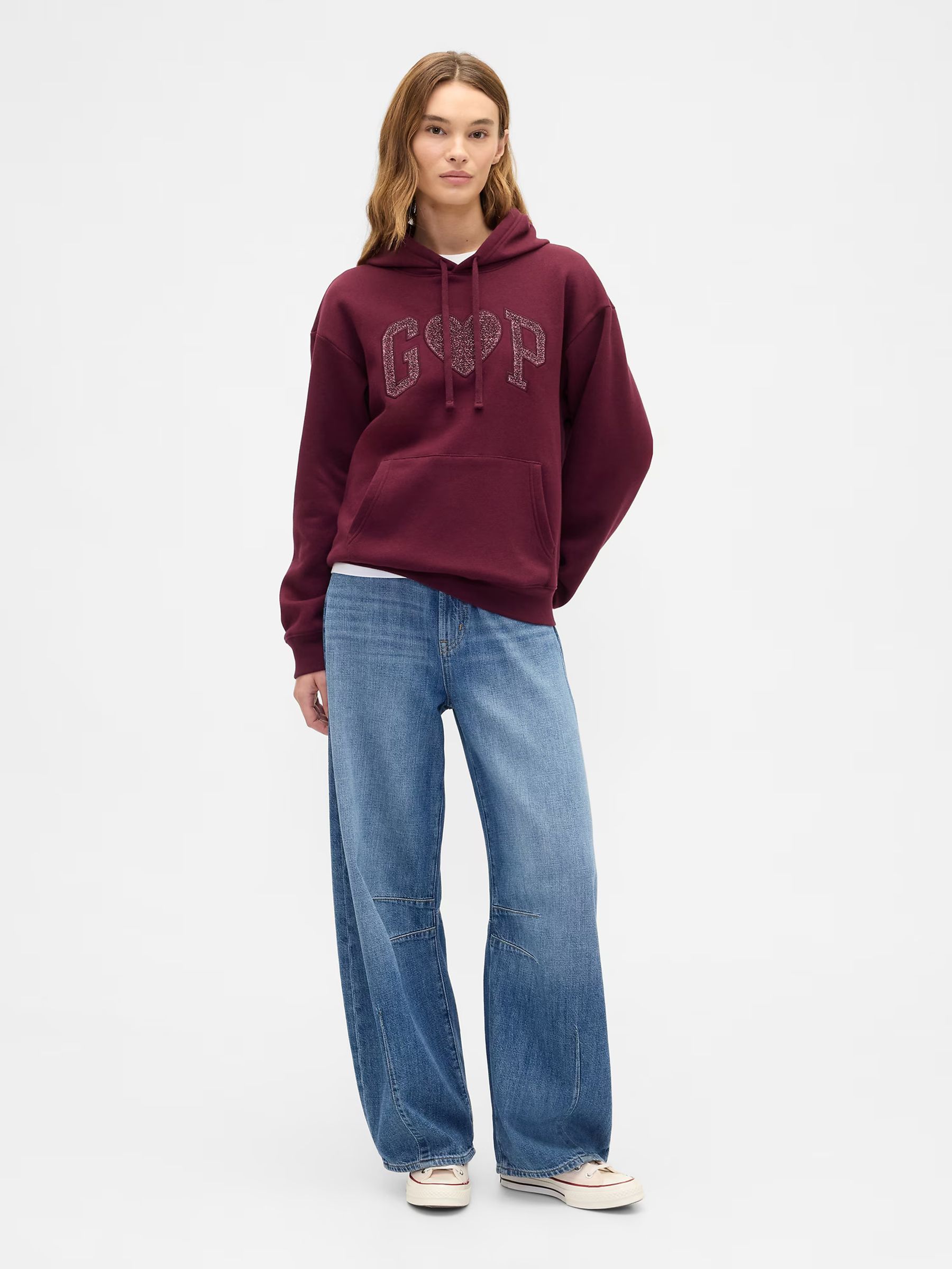 Burgundy Red Logo Hoodie - Image 3 of 5