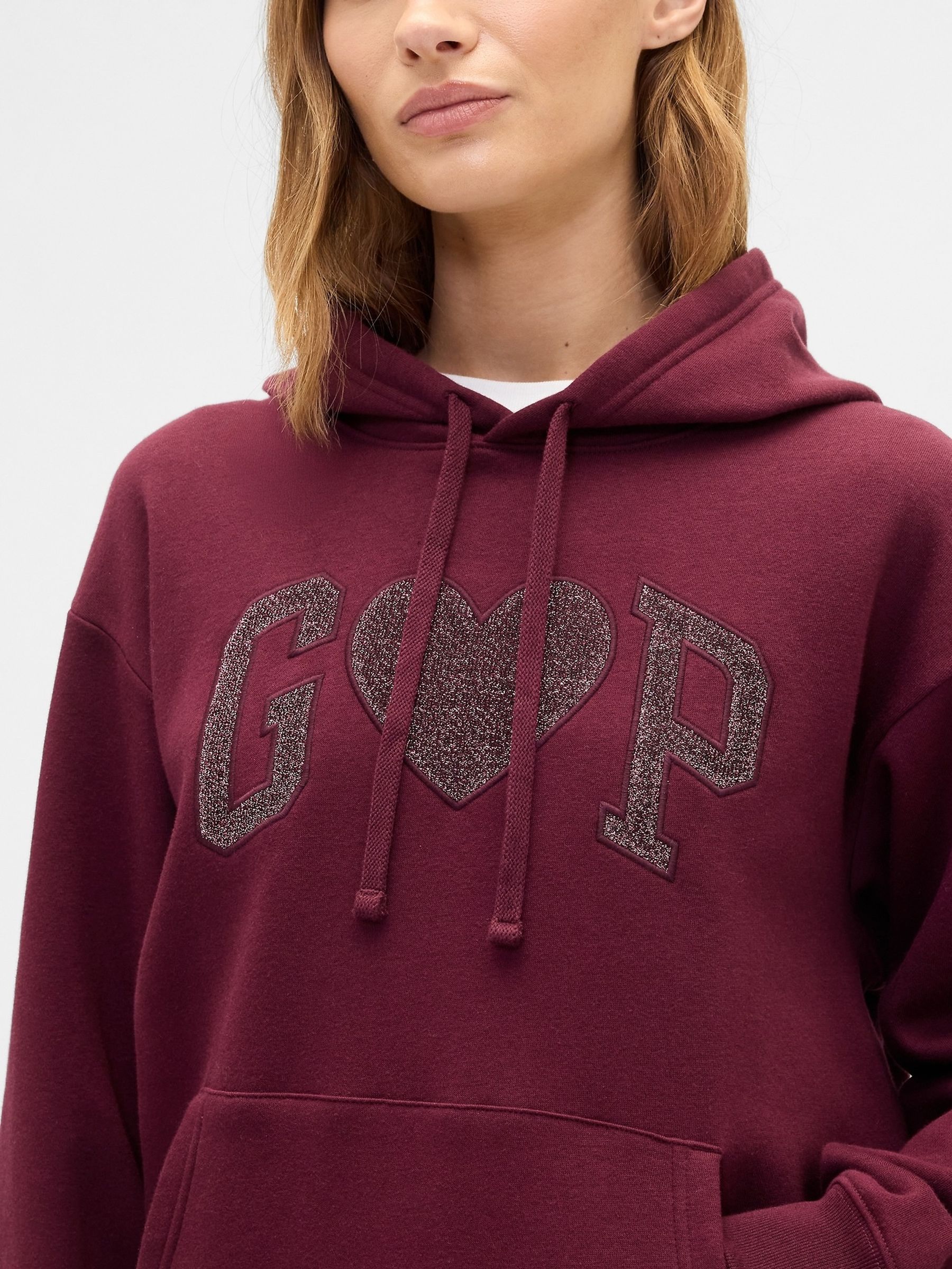 Burgundy Red Logo Hoodie - Image 4 of 5