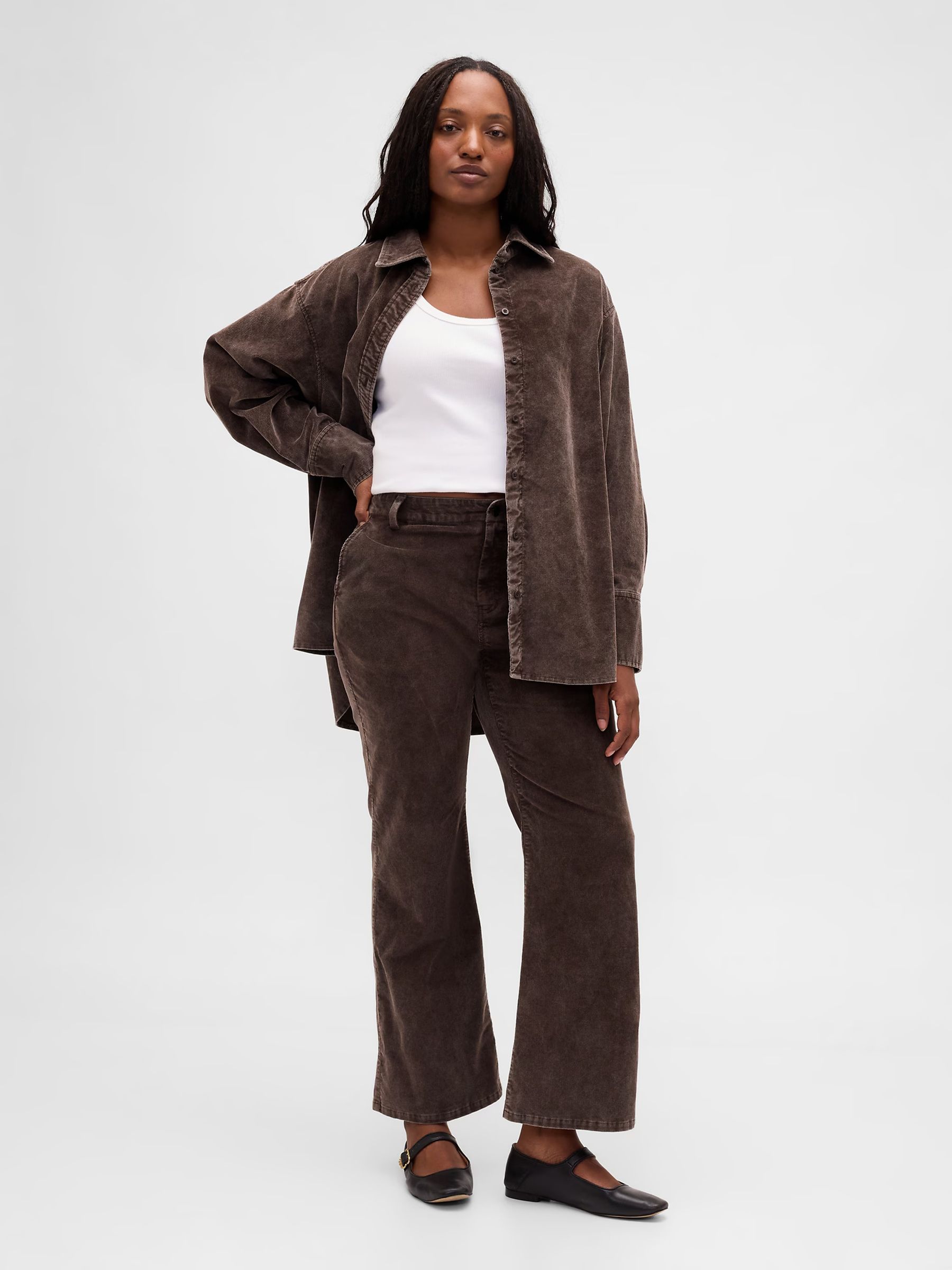 Brown Corduroy Big Shirt - Image 2 of 4 Brown Corduroy Big Shirt - Image 2 of 4