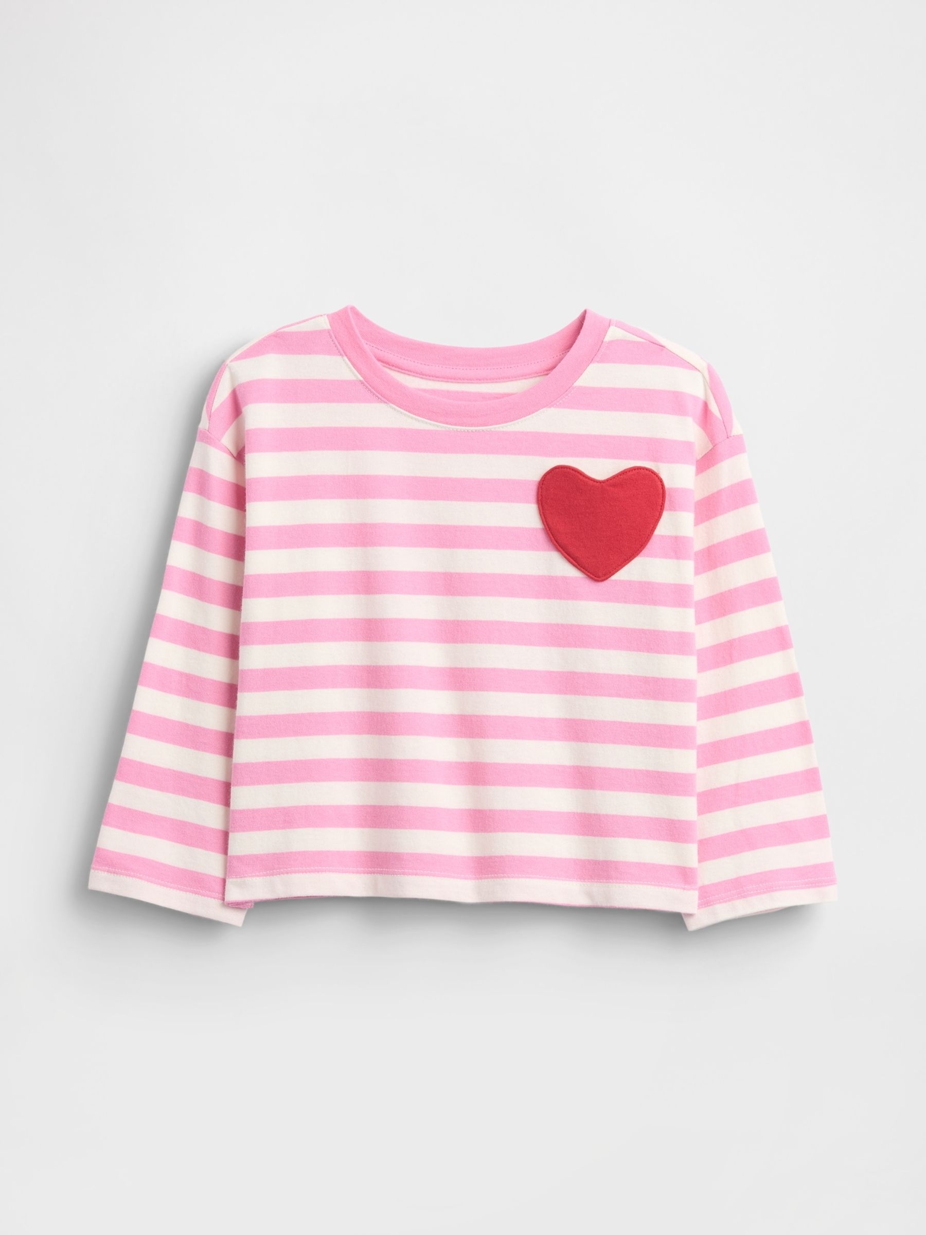 Pink Stripe Mix and Match Heart Pocket T-Shirt - Image 1 of 3