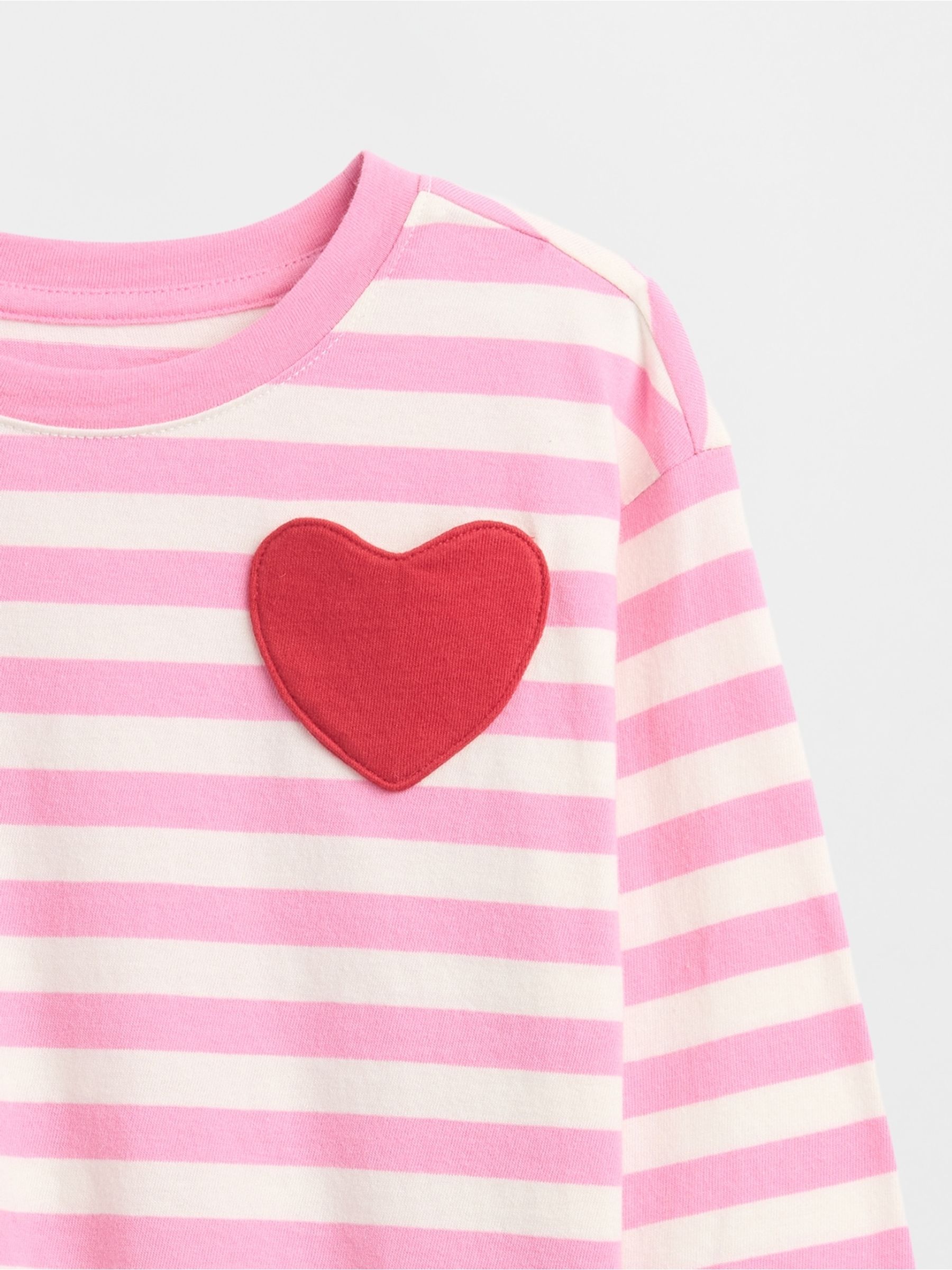 Pink Stripe Mix and Match Heart Pocket T-Shirt - Image 3 of 3