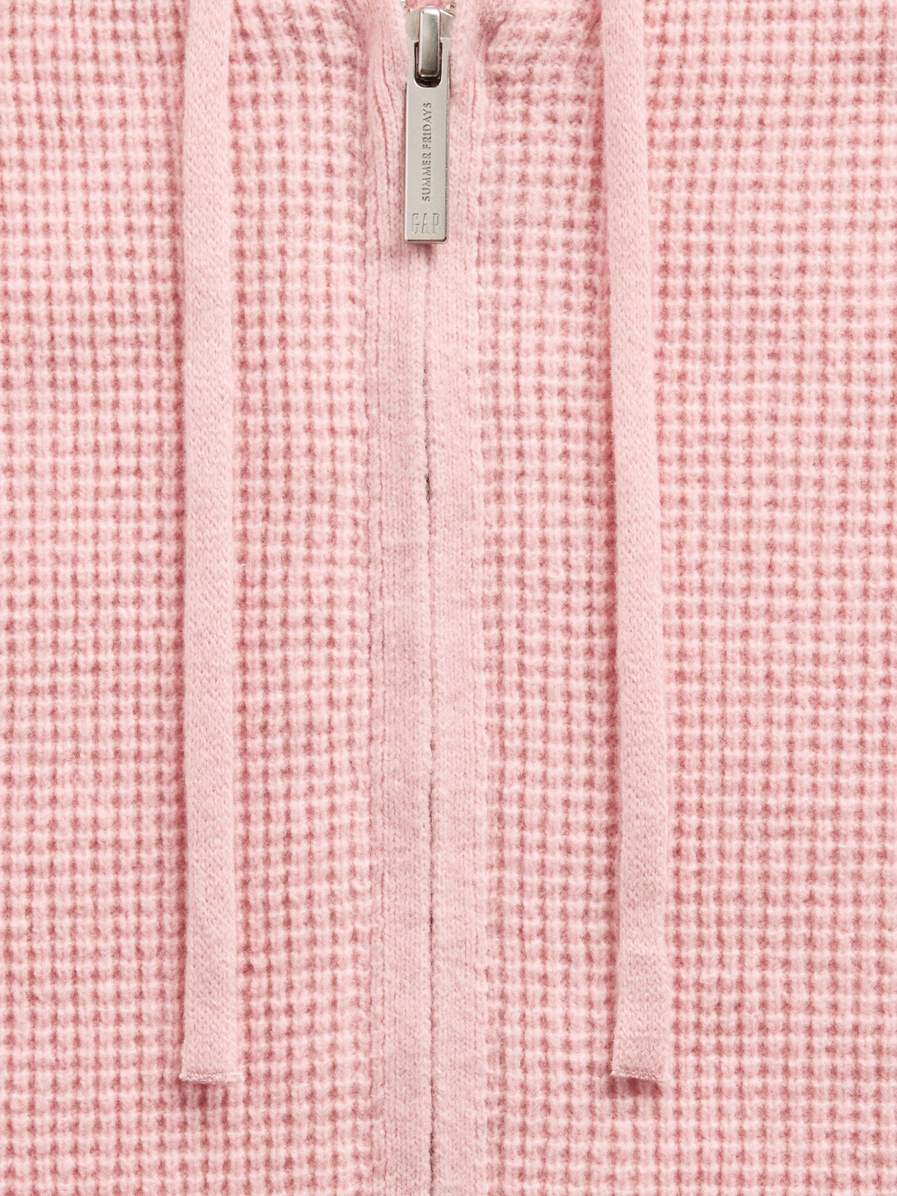 Gap X Summer Fridays Pink CashSoft Waffle Crop Hoodie - Image 5 of 6