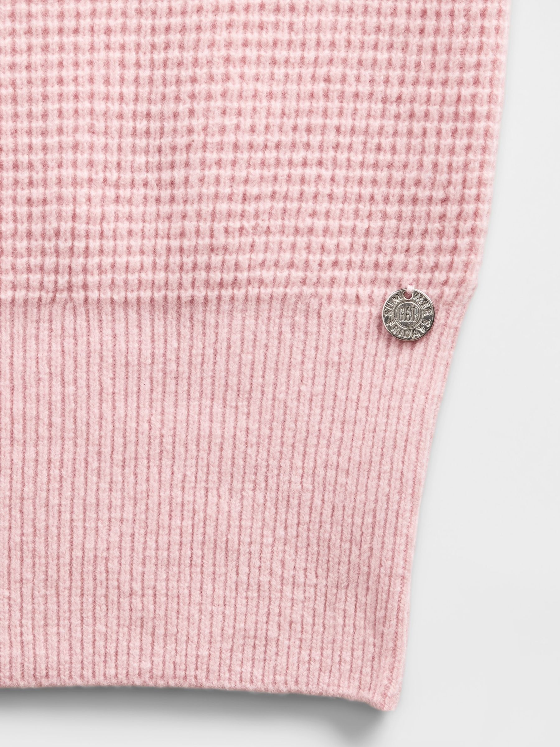 Gap X Summer Fridays Pink CashSoft Waffle Crop Hoodie - Image 6 of 6