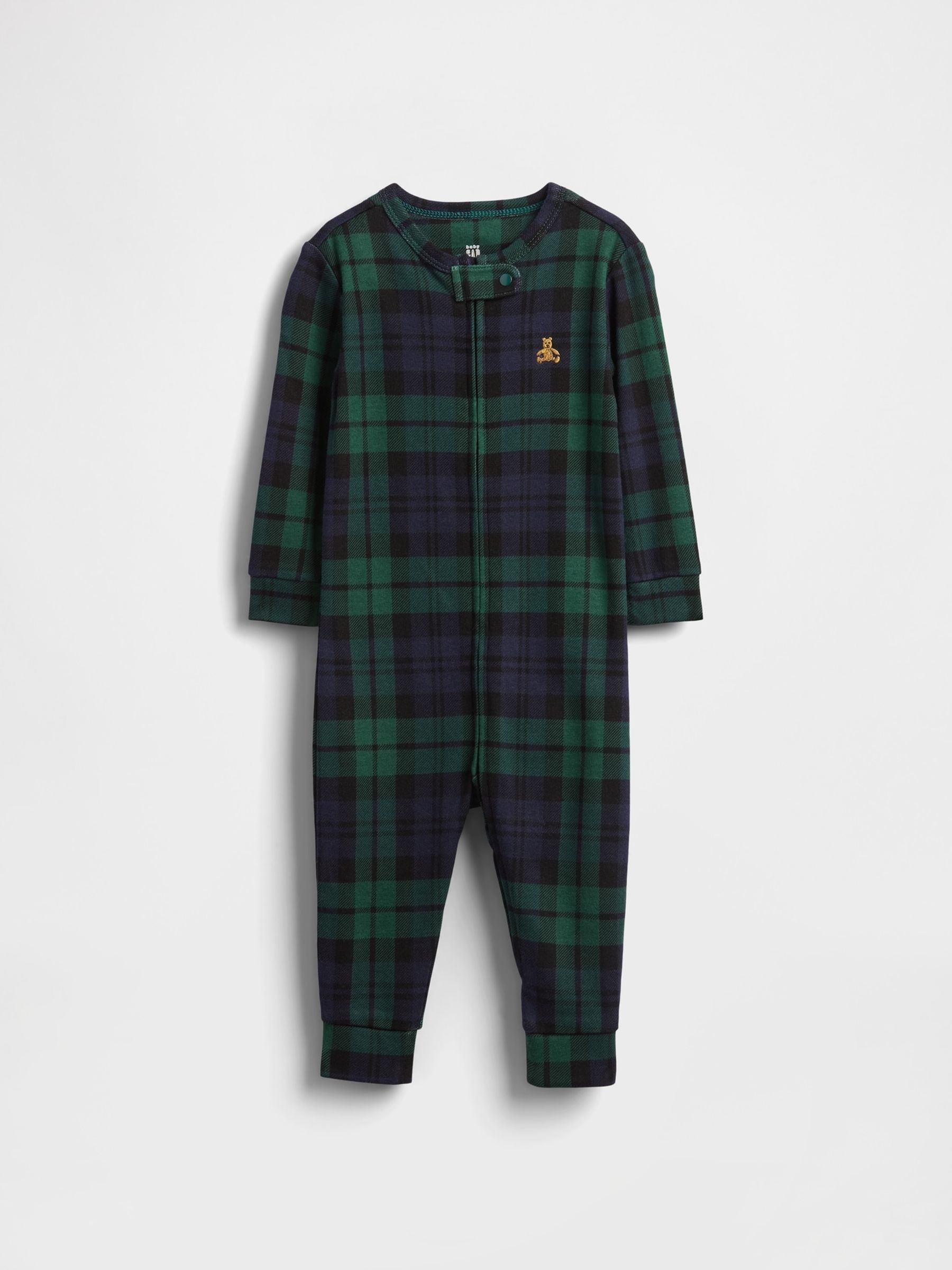 Green Plaid Matching Family Christmas Cotton Sleepsuit - Image 1 of 2 Green Plaid Matching Family Christmas Cotton Sleepsuit - Image 1 of 2