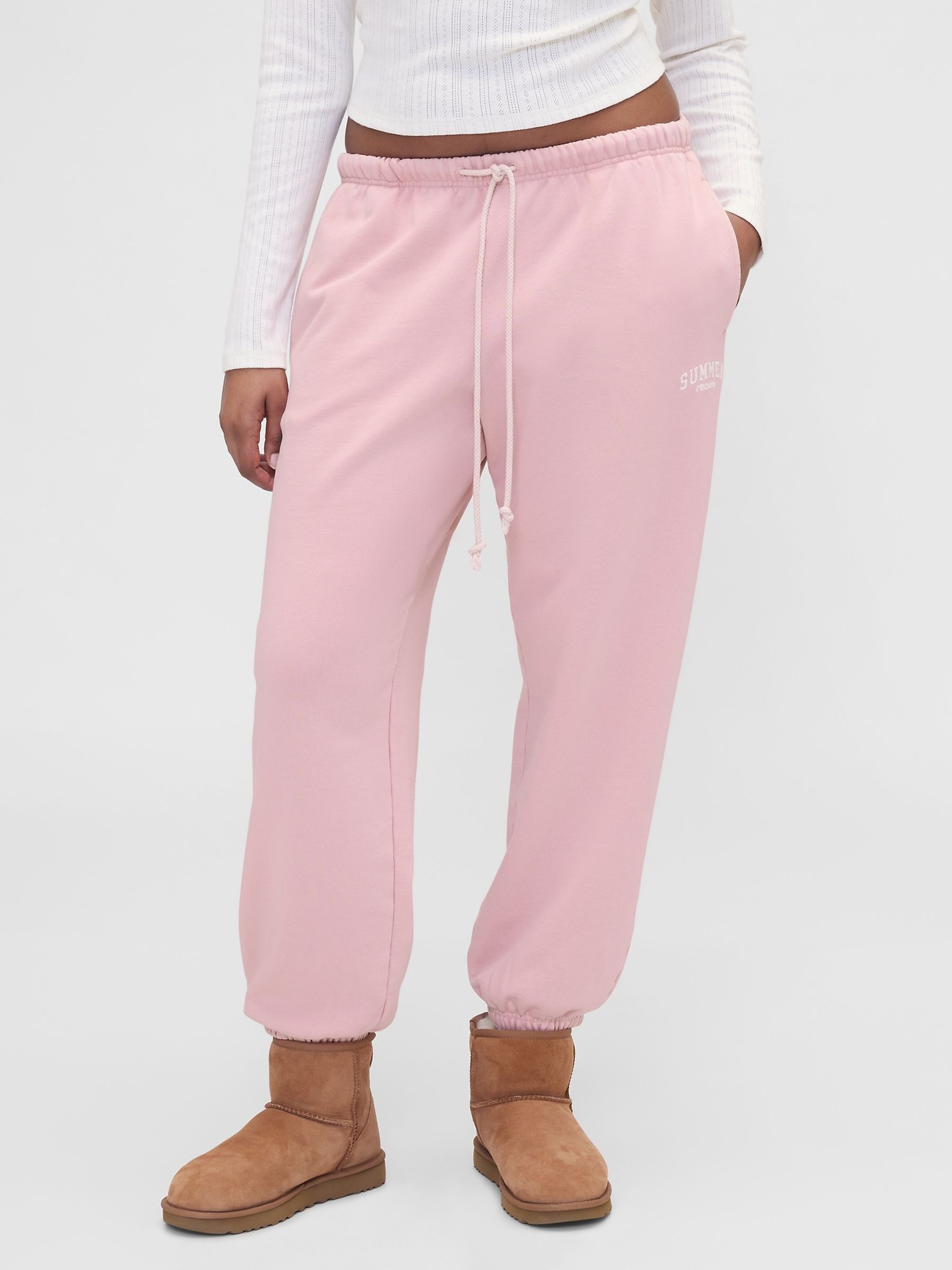 Gap X Summer Fridays Pink Logo Heavyweight Joggers - Image 1 of 6