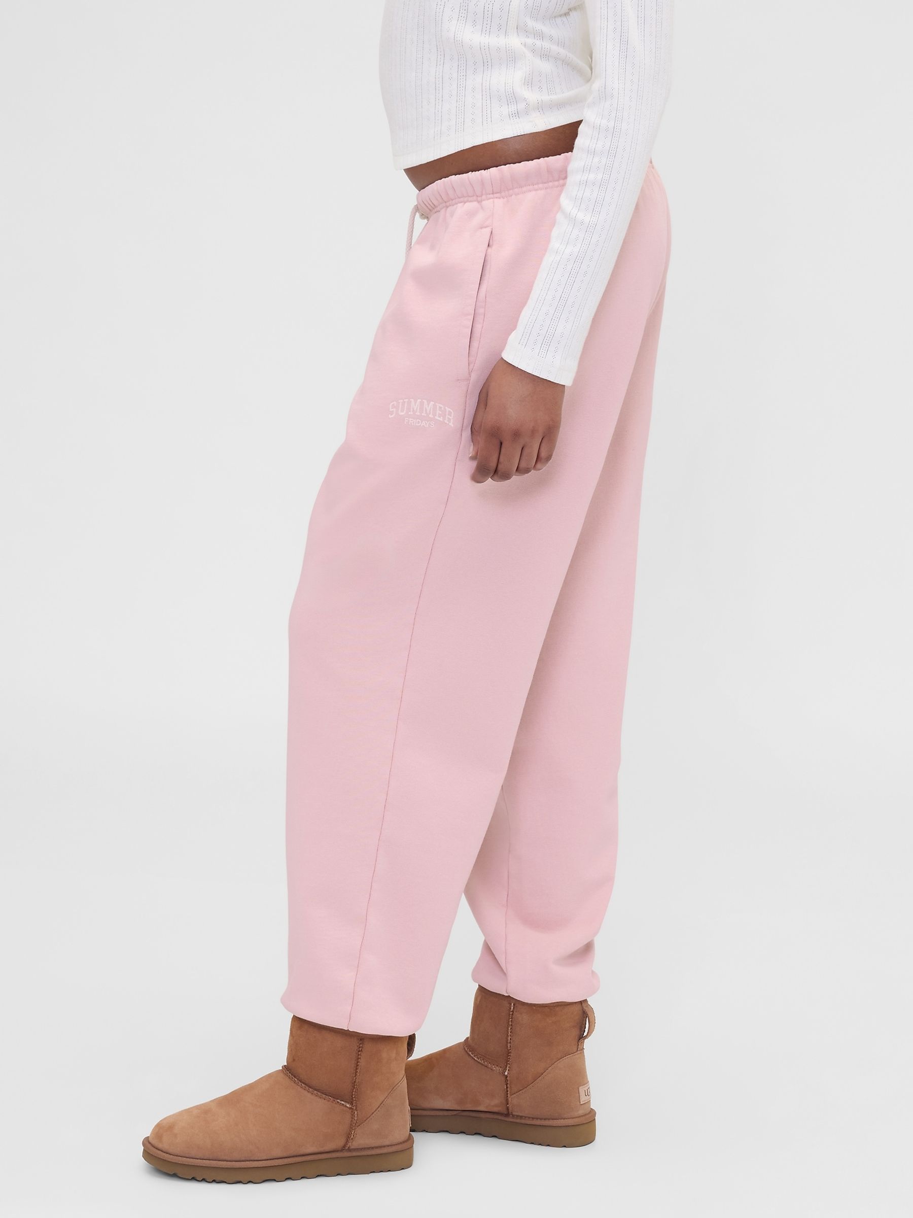 Gap X Summer Fridays Pink Logo Heavyweight Joggers - Image 3 of 6