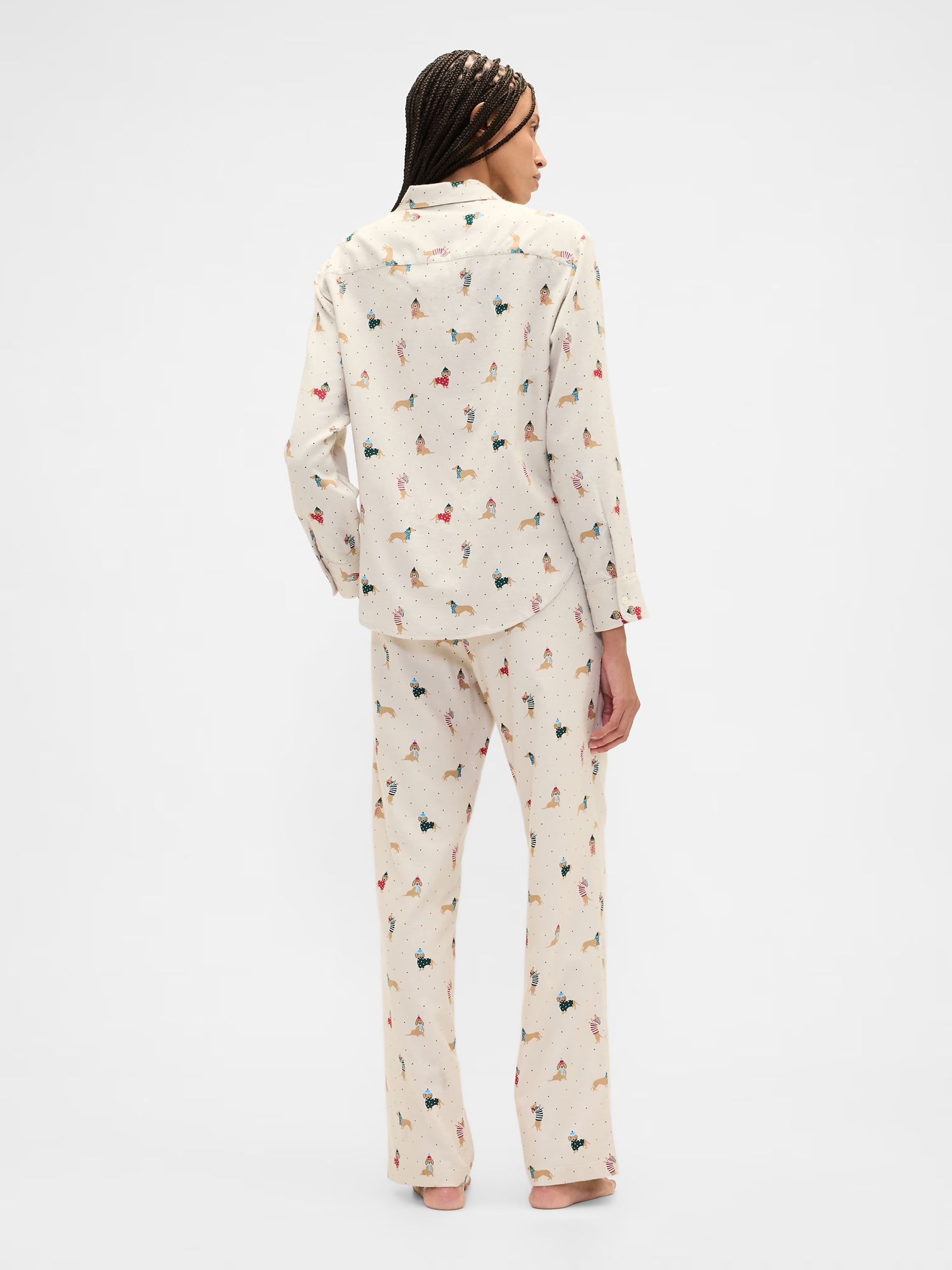 Cream Flannel Pull On Pyjama Bottoms - Image 2 of 4