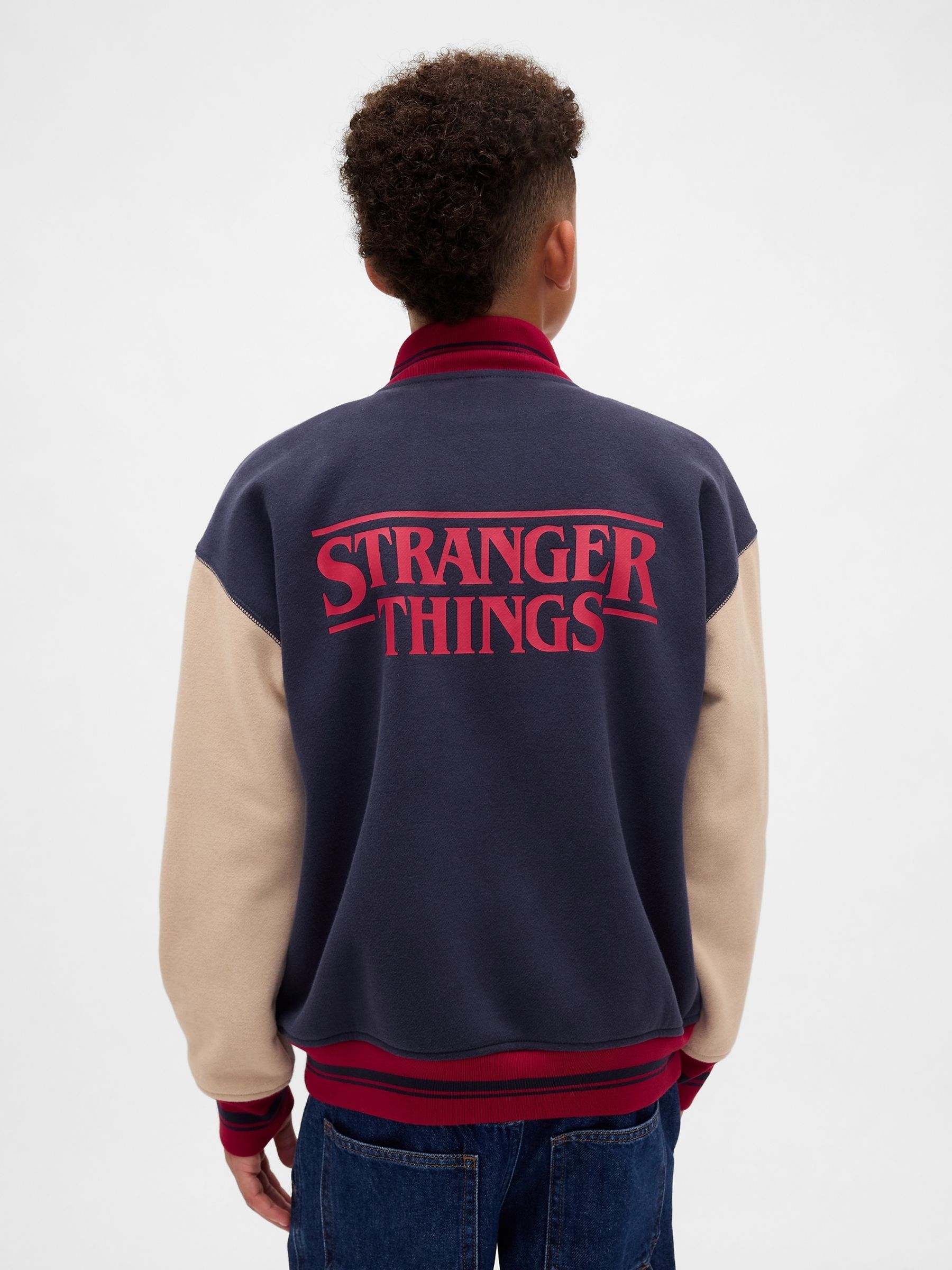 Navy Blue Stranger Things VintageSoft Varsity Sweatshirt (4-13yrs) - Image 2 of 5