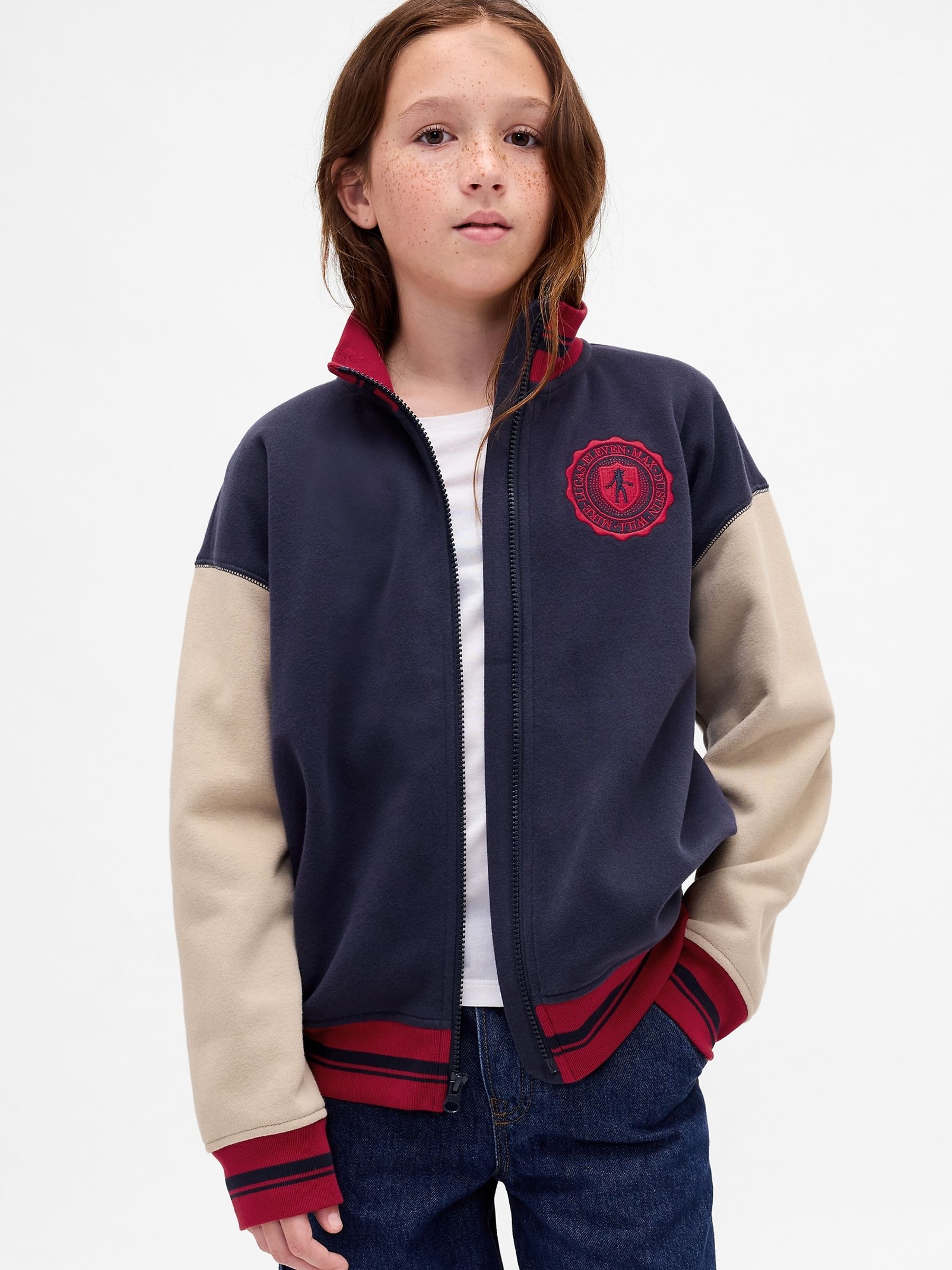 Navy Blue Stranger Things VintageSoft Varsity Sweatshirt (4-13yrs) - Image 4 of 5