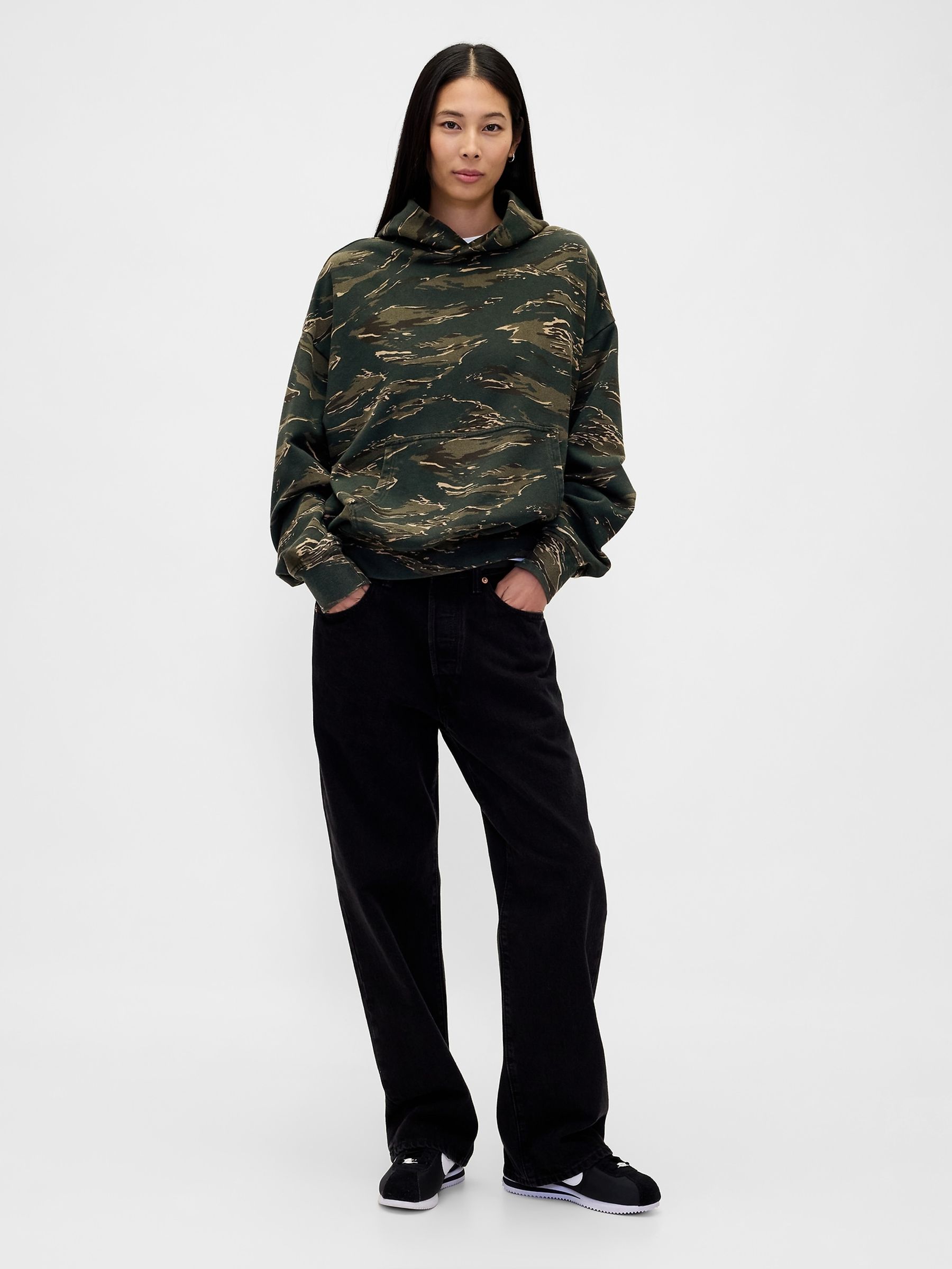 Dark Green Heavyweight Oversized Hoodie - Image 5 of 6